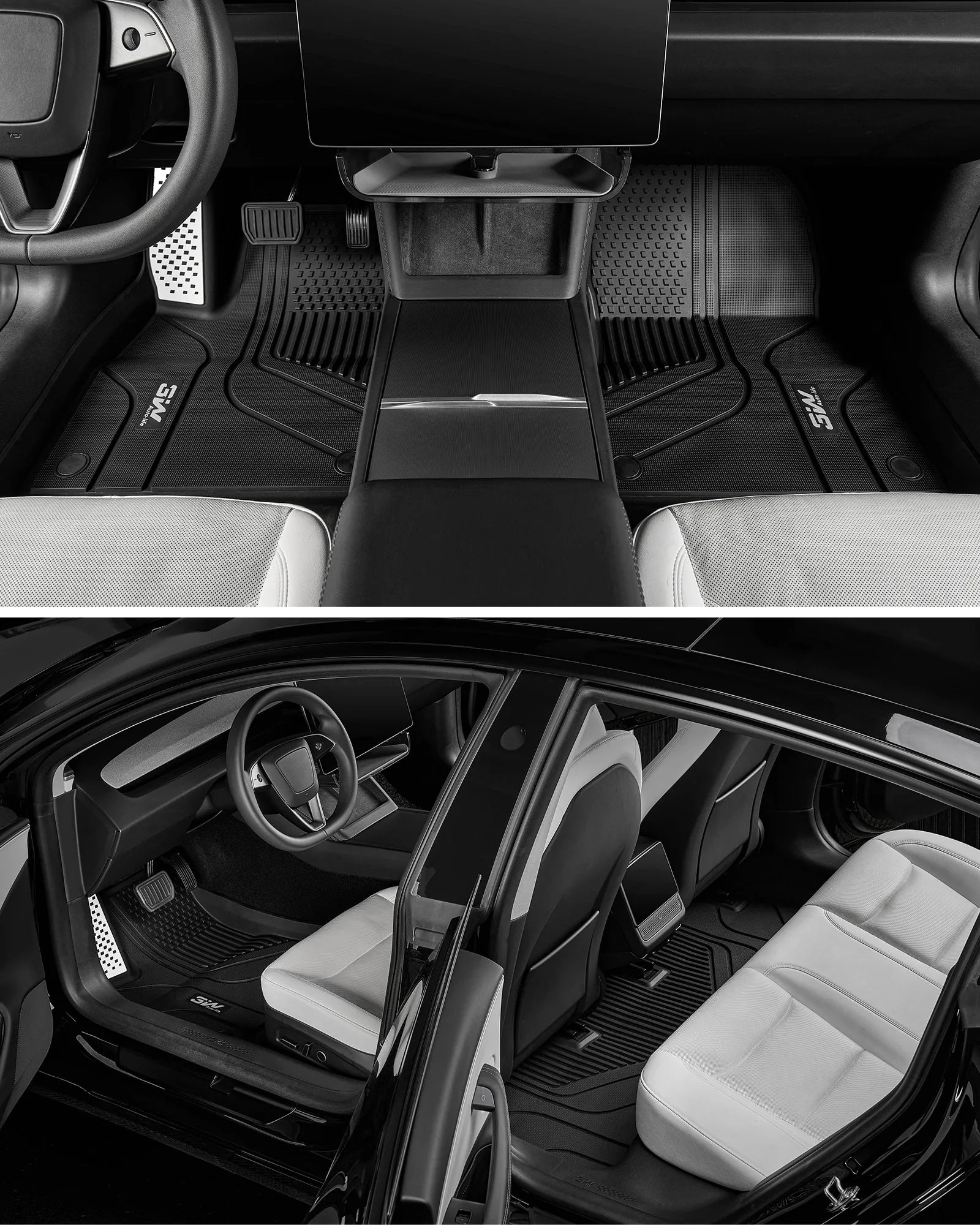 3W Tesla Model 3 2024-2026 Highland New Generation Custom Floor Mats / Trunk Mats TPE Material & All-Weather Protection - CA 3Wliners