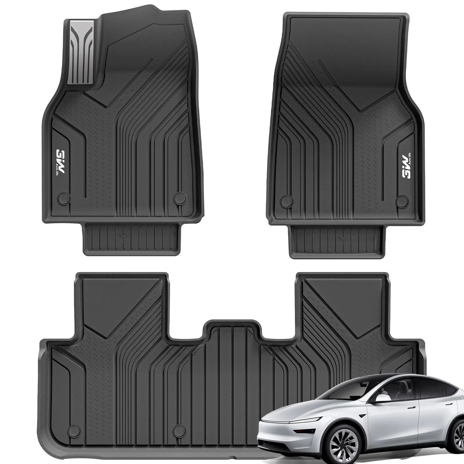 3W Floor Mats / Trunk Mat for Tesla Model Y Juniper 2025-2026  All Weather Protection Floor Mats Trunk Mat Back Seat Cover Set Full Protcetion