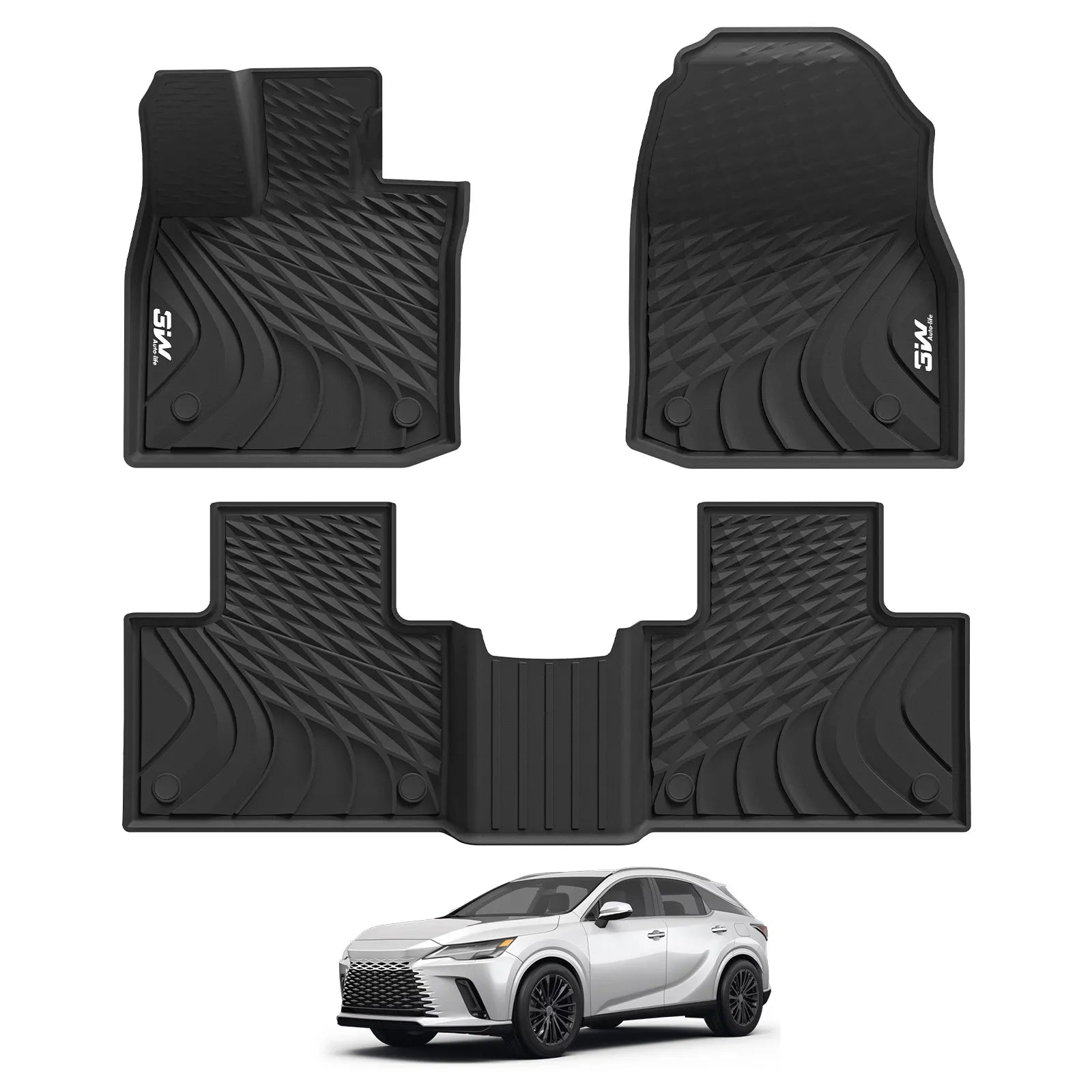 3W Lexus RX 2023-2025 RX/RX350/RX350h/RX500h (Not for RX450h+ PHEV) Custom Floor Mats Trunk Mats Set Thorex™ All-Weather Protection