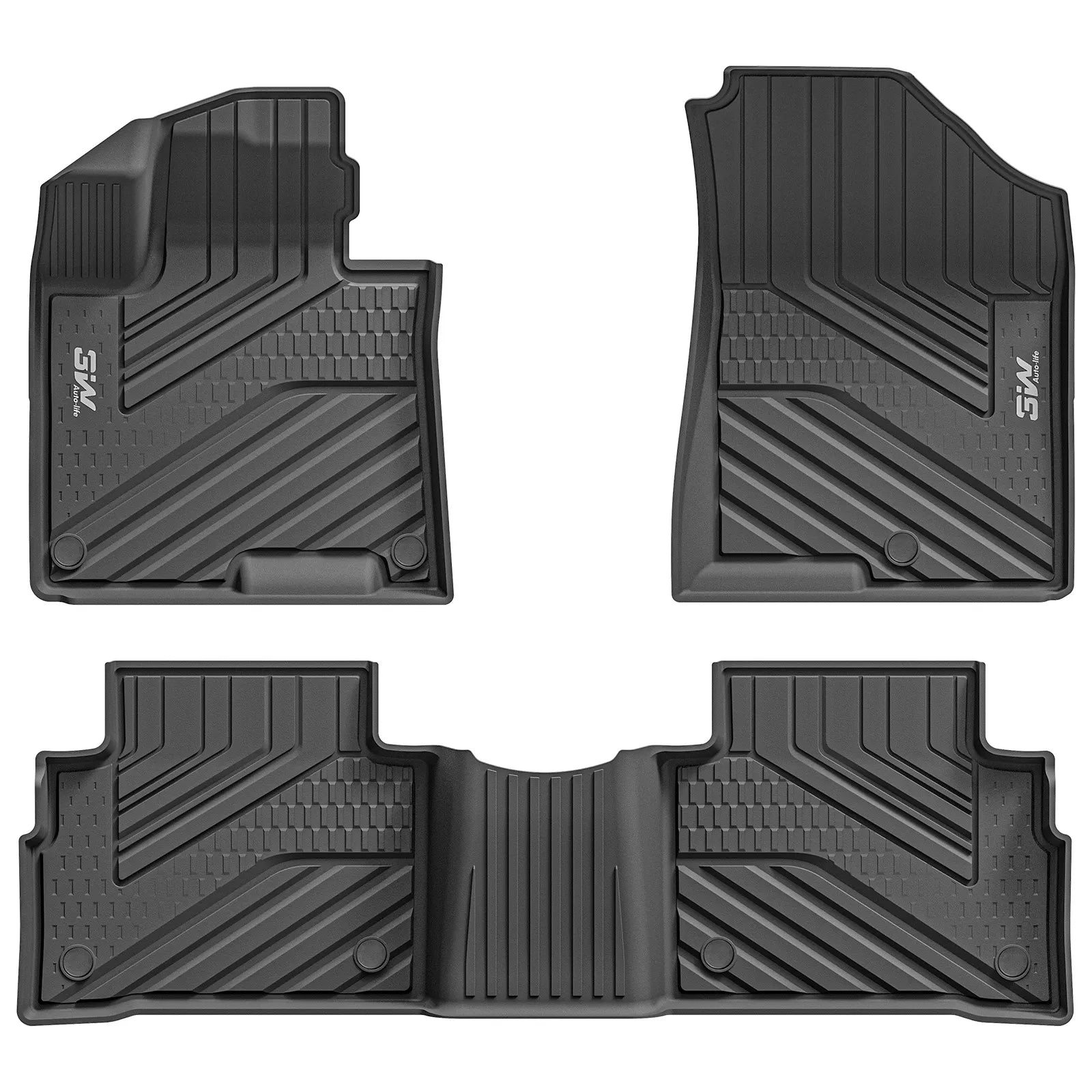3W Floor Mats Fit Kia Sportage 2023-2025 TPE All Weather Custom Fit Floor Liner for Kia Sportage 1st and 2nd Row Full Set Car Mats, Black