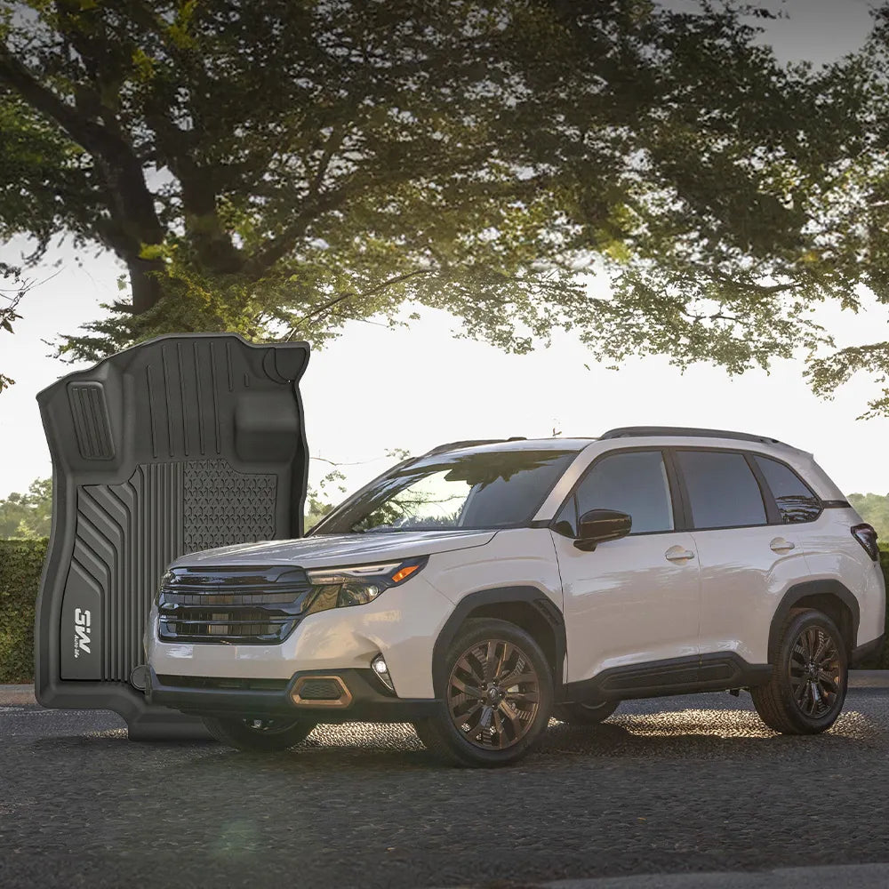 3W Floor Mats Custom Fit for Subaru Forester 2025, TPE All Weather Floor Liner for Subaru Forester 1st and 2nd Row Full Set Car Mats Forester Accessories