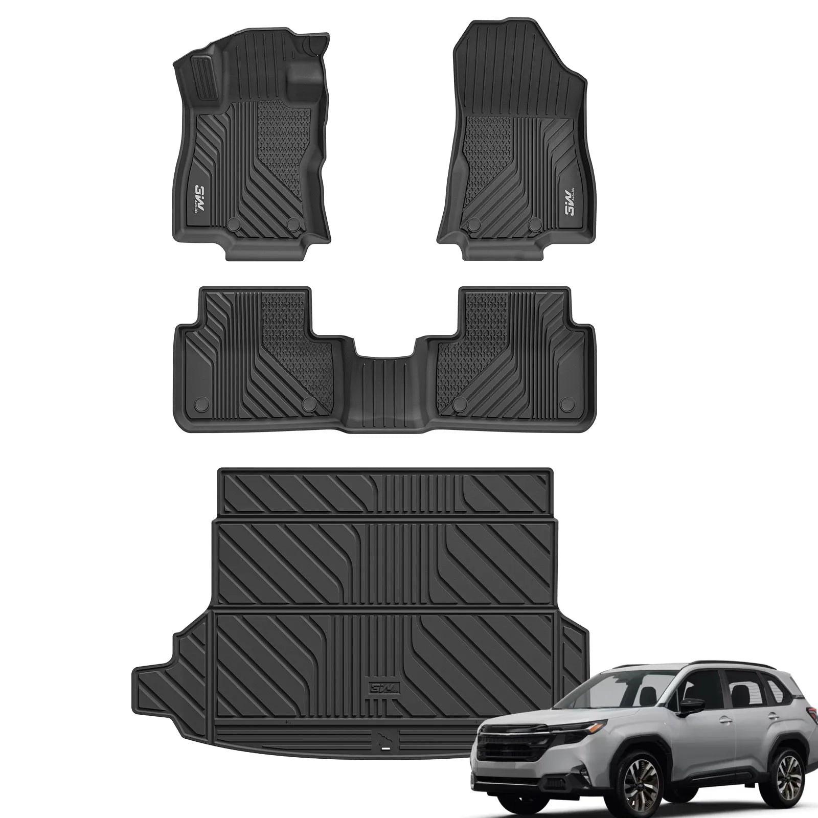 All-Weather TPO Cargo Liner / Trunk Mat For 2014-2018 Subaru Forester - Black, Foldable