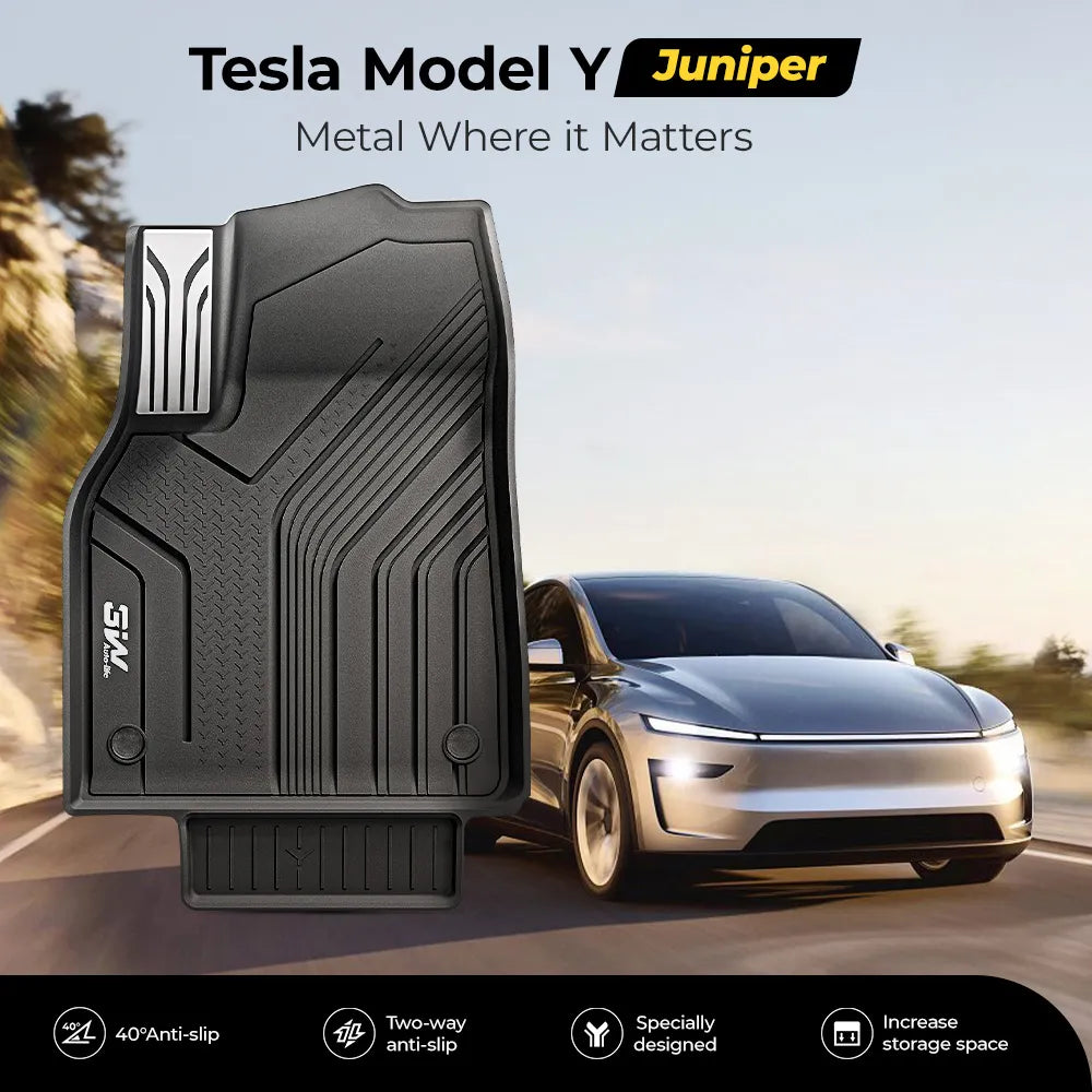 3W Floor Mats / Trunk Mat for Tesla Model Y Juniper 2025-2026  All Weather Protection Floor Mats Trunk Mat Back Seat Cover Set Full Protcetion