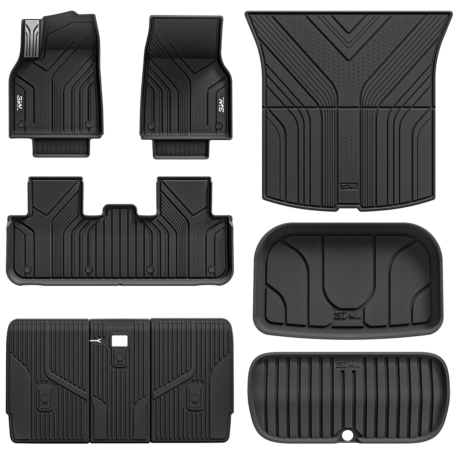 3W Floor Mats / Trunk Mat for Tesla Model Y Juniper 2025-2026  All Weather Protection Floor Mats Trunk Mat Back Seat Cover Set Full Protcetion