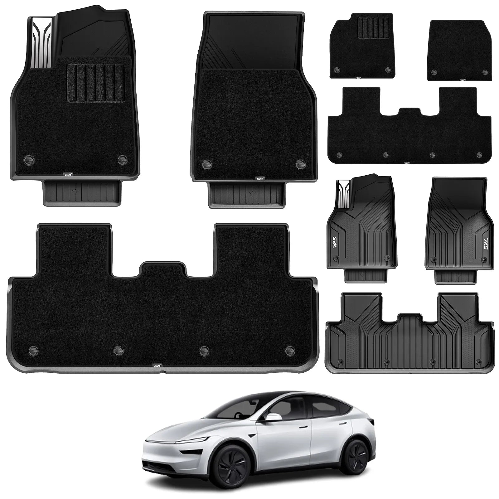 3W Floor Mats / Trunk Mat for Tesla Model Y Juniper 2025-2026 Thorex™ All Weather Protection - 3Wliners