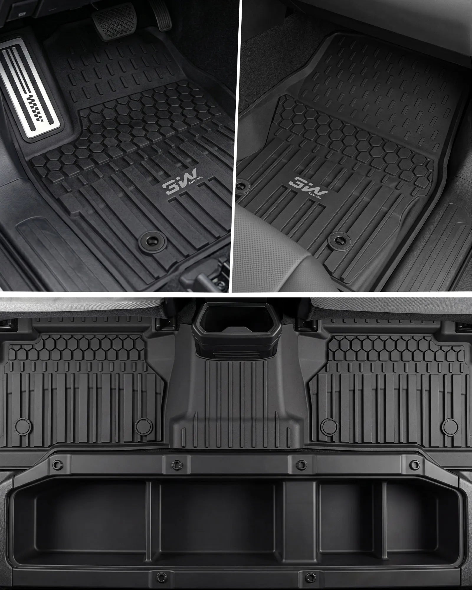 3W Toyota Tacoma 2024-2026 (Double Cab, Automatic Transmission) (Not for Hybrid) Floor Mats/ Bed Mat Thorex™ All Weather Custom Fit - 3Wliners