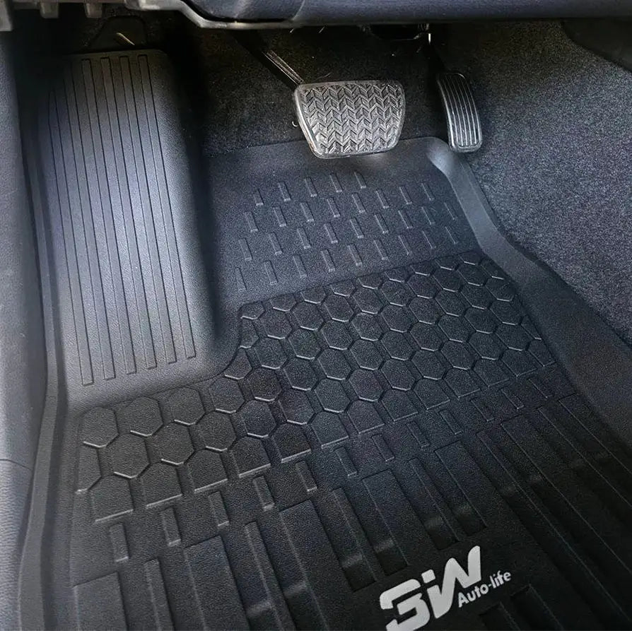 3W Custom Floor Mats Fit Toyota Tacoma Hybrid 2024-2025 (Double Cab) TPE All Weather Custom Fit  3Wliners