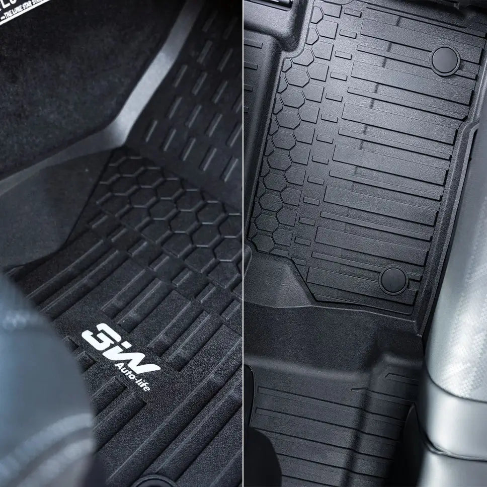 3W Custom Floor Mats Fit Toyota Tacoma Hybrid 2024-2025 (Double Cab) TPE All Weather Custom Fit  3Wliners
