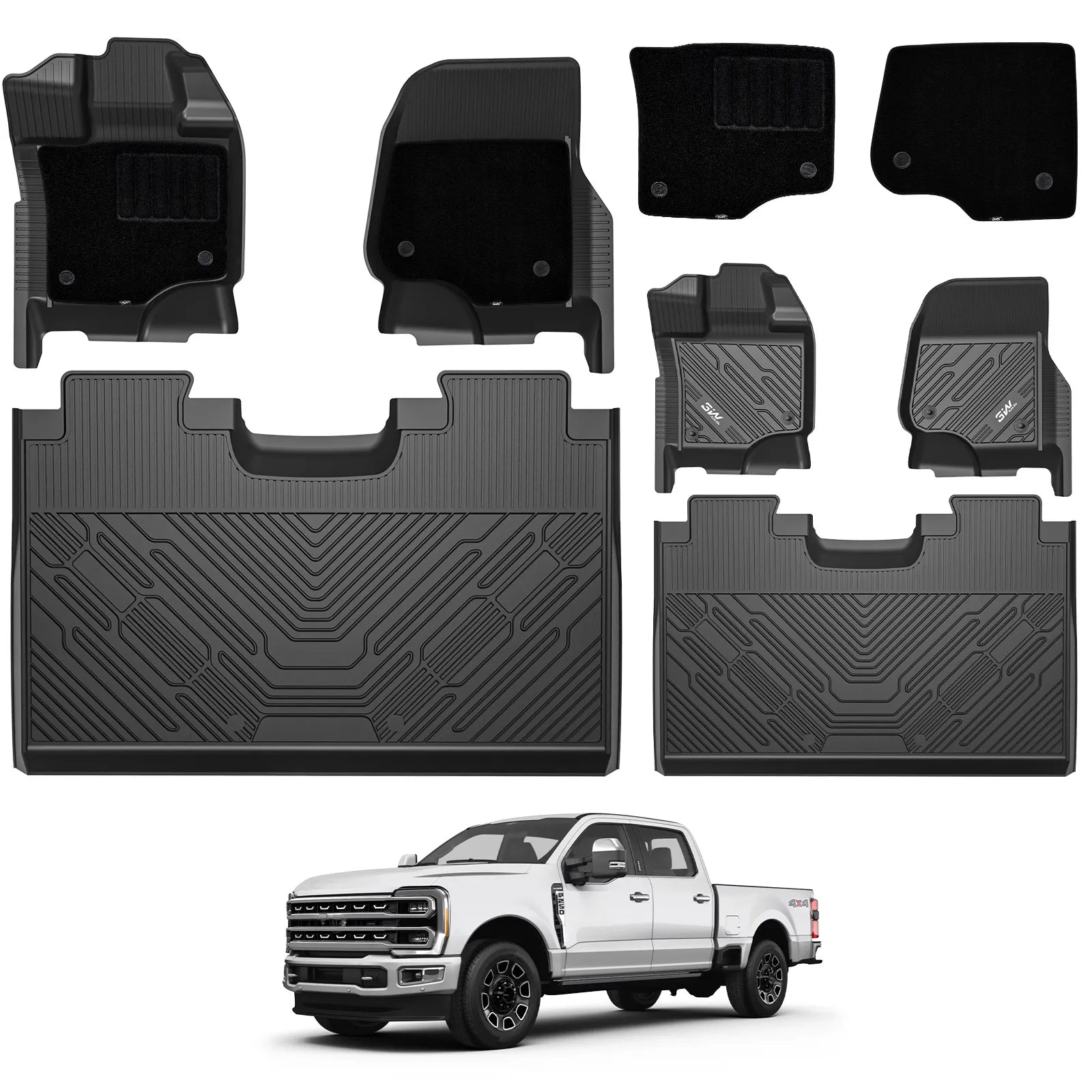 3W Custom Floor Mats Ford F150 (2015-2026) & F250 F350 F450 F550 (2017-2026)