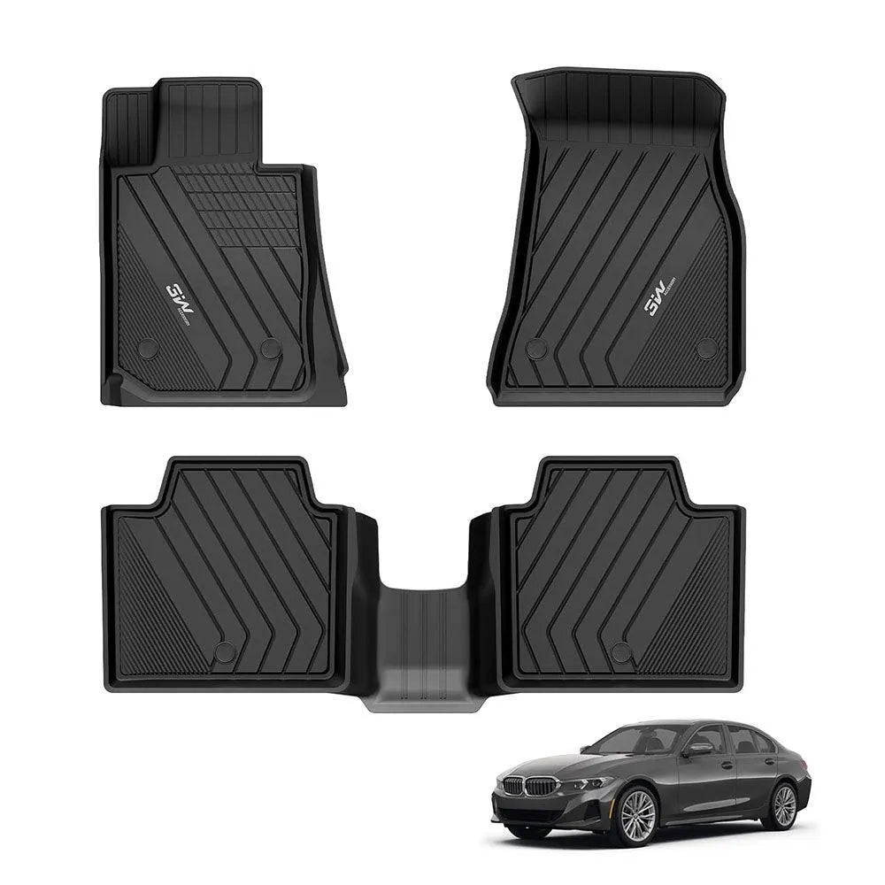 3W BMW 2019-2024 G20 BMW 3 Series 330i 330e Sedan (NOT for GT) Custom Floor Mats TPE Material & All-Weather Protection Vehicles & Parts 3Wliners 2019-2024 3 Series  2019-2024 1st&2nd Row Mats
