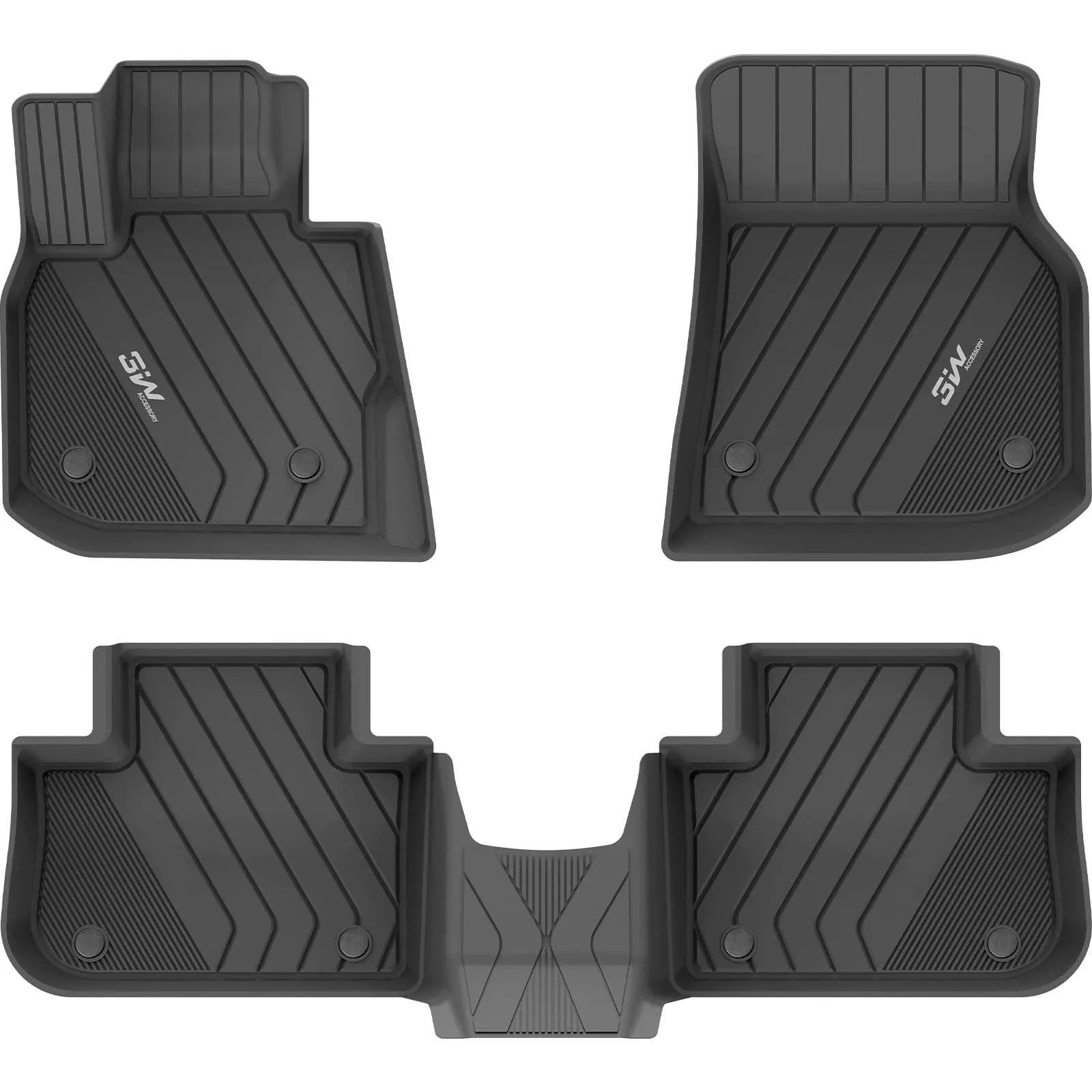 3W BMW 2019-2024 X4 M M40i xDrive30i Floor Mats TPE Material & All-Weather Protection Vehicles & Parts 3Wliners 2019-2024 X4 2019-2024 1st&2nd Row Mats