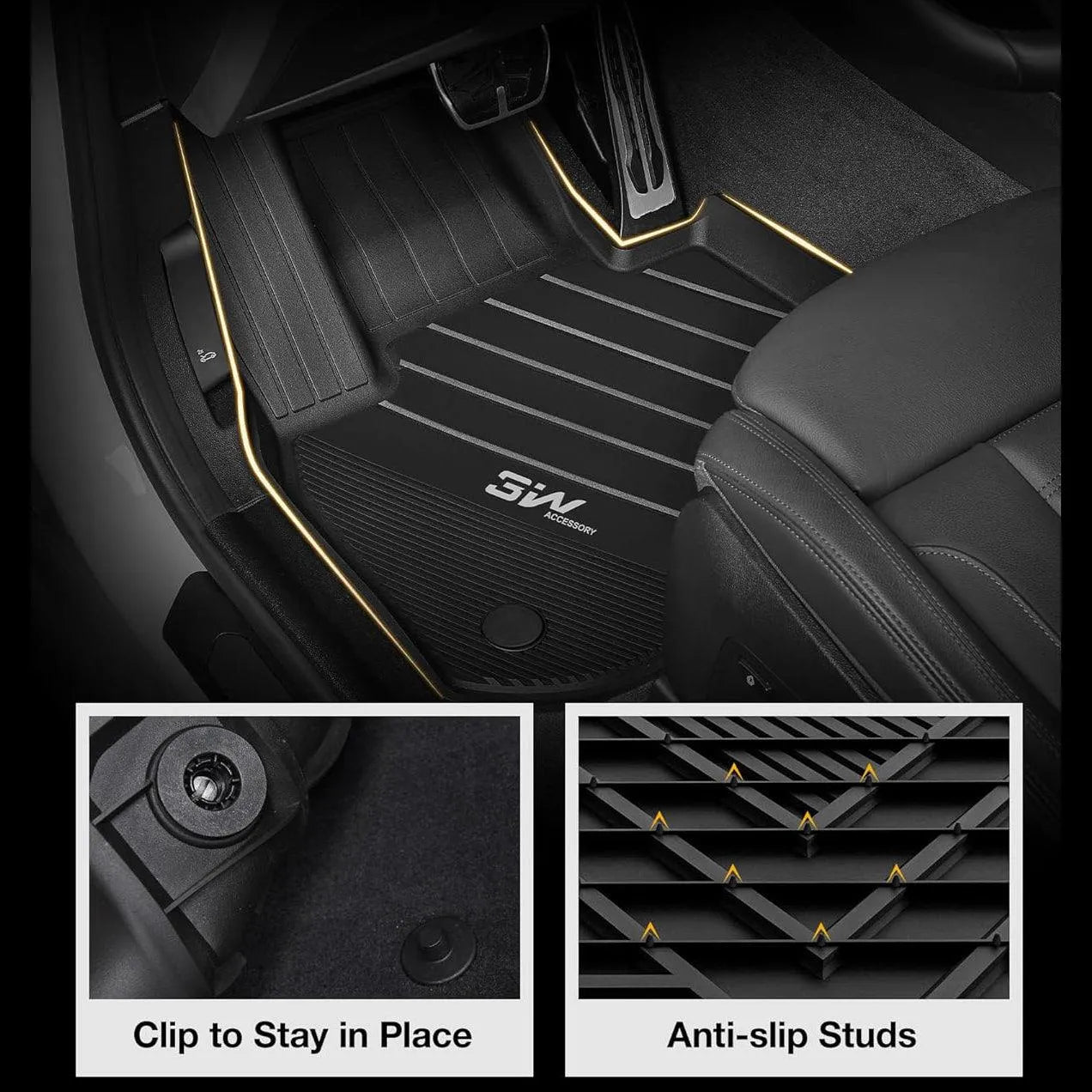 3W BMW 2019-2024 X4 M M40i xDrive30i Floor Mats TPE Material & All-Weather Protection Vehicles & Parts 3Wliners   