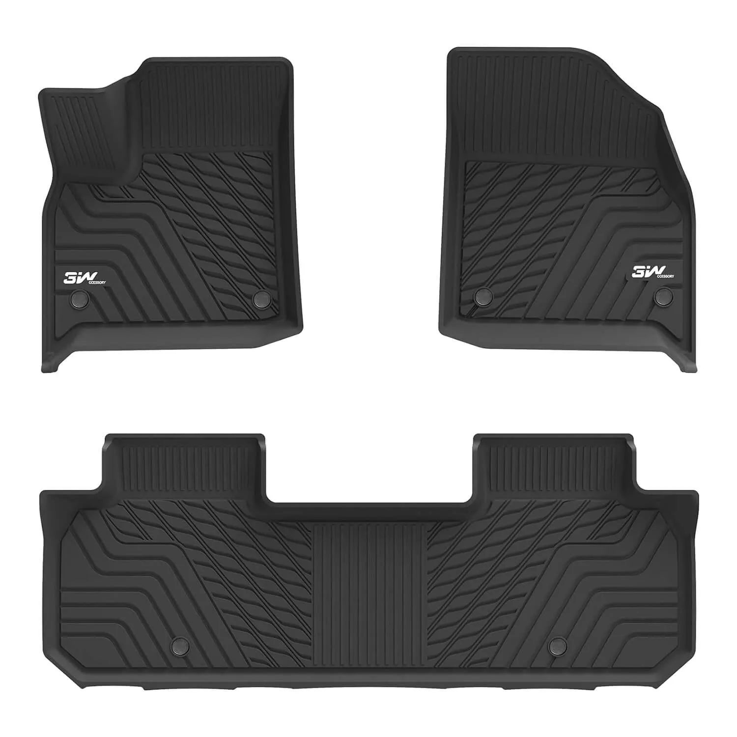3W Chevrolet Traverse 2018-2023 (ONLY for Bucket Seat 2-Row) Custom Floor Mats TPE Material & All-Weather Protection Vehicles & Parts 3Wliners   
