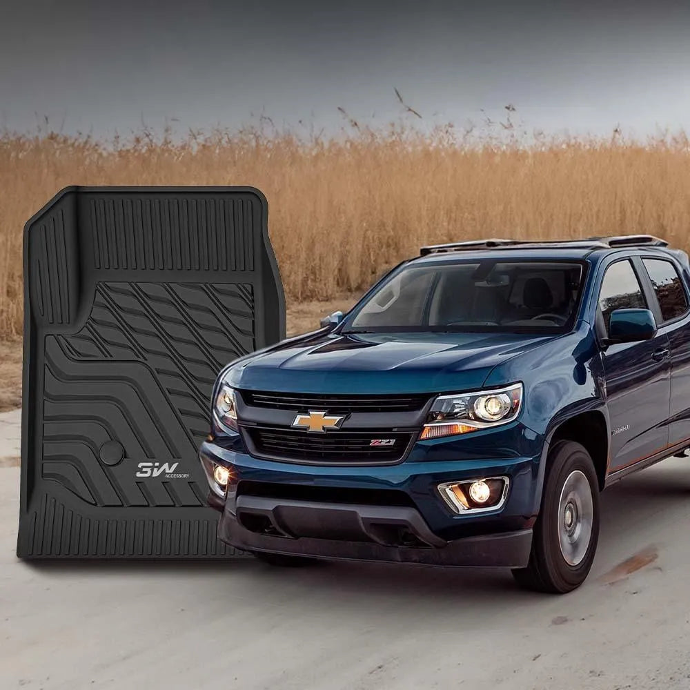 3W Chevy / Chevrolet Colorado Crew Cab / GMC Canyon Crew Cab 2015-2022 Custom Floor Mats TPE Material & All-Weather Protection Vehicles & Parts 3Wliners   