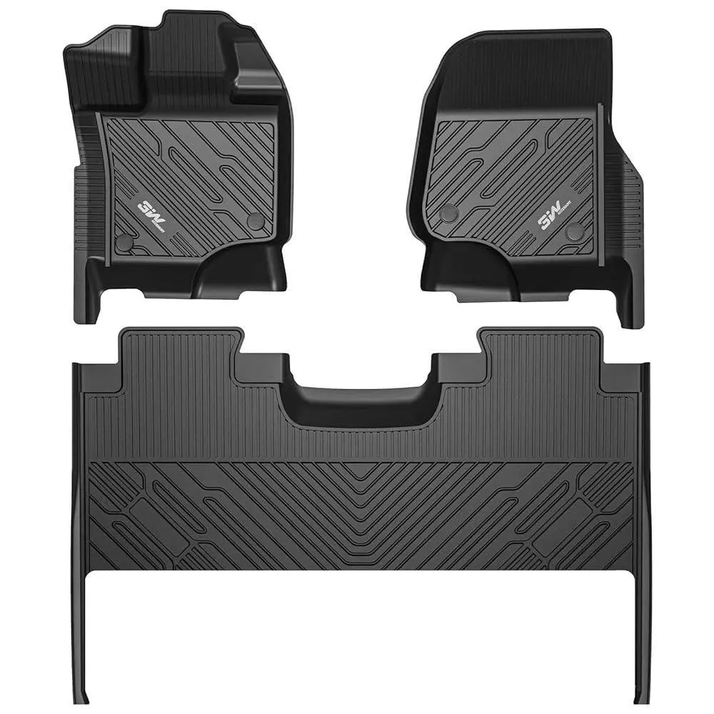 3W Custom Floor Mats Ford F250 F350 F450 F550 2017-2024 Super Duty CrewCab with Under Seat Storage F150 2015-2024 Vehicles & Parts 3W F150 with Underseat Storage 1st&2nd Row Mats