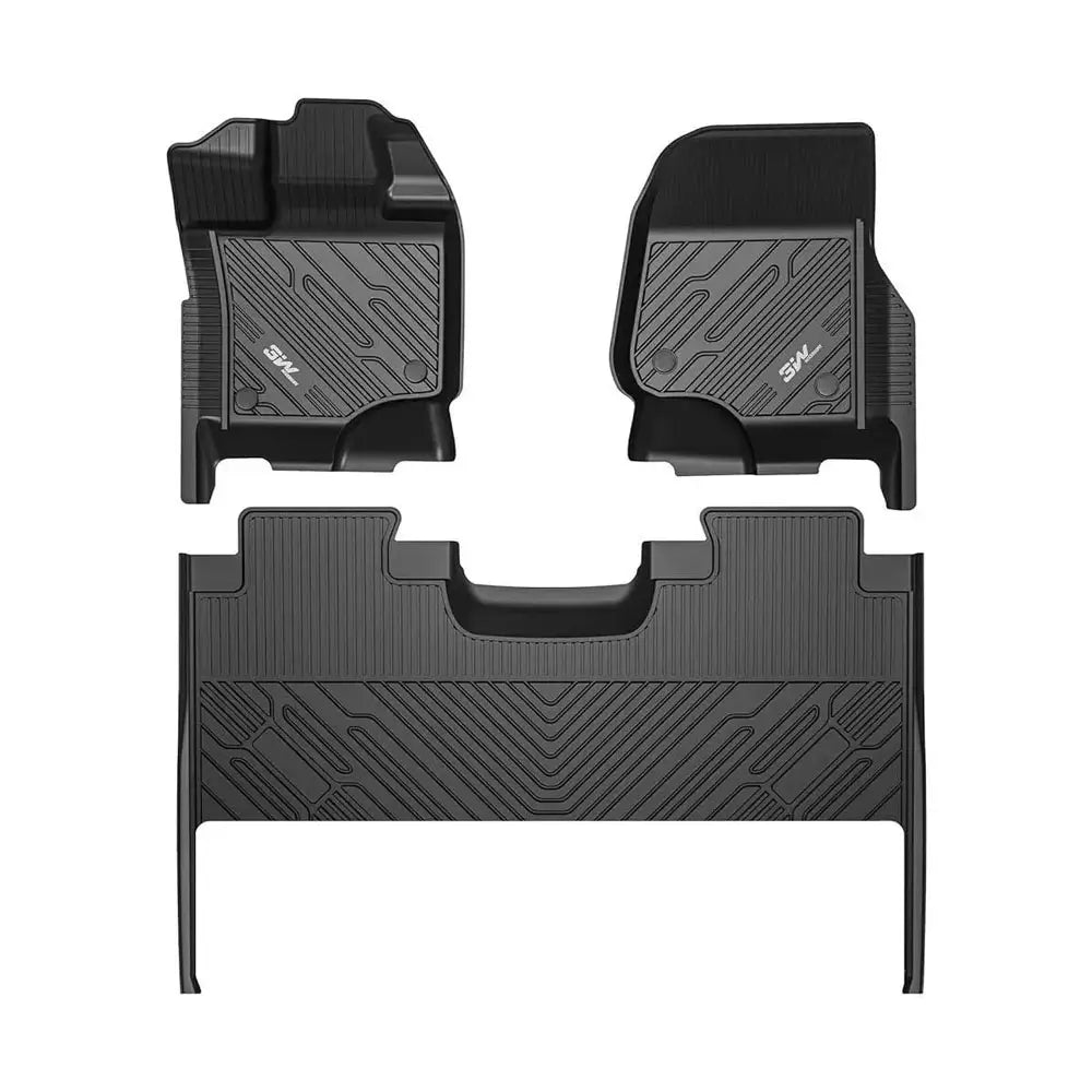 3W Custom Floor Mats Ford F150 (2015-2024) & F250 F350 F450 F550 (2017-2024) Vehicles & Parts 3Wliners F150 with Underseat Storage 1st&2nd Row Mats 