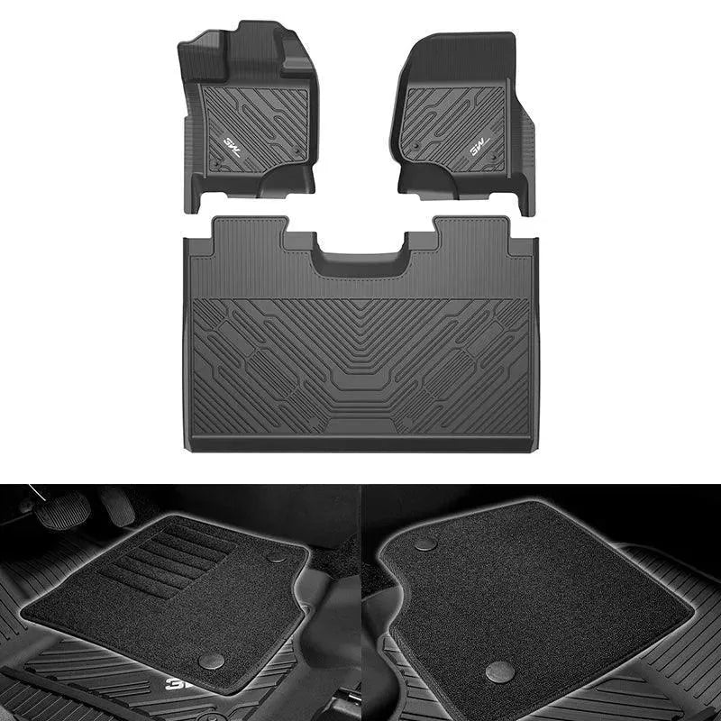 3W Custom Floor Mats Ford F250 F350 F450 F550 2017-2024 Super Duty CrewCab with Under Seat Storage F150 2015-2024 Vehicles & Parts 3W F150 without Underseat Storage 1st&2nd Row with Front Carpets 
