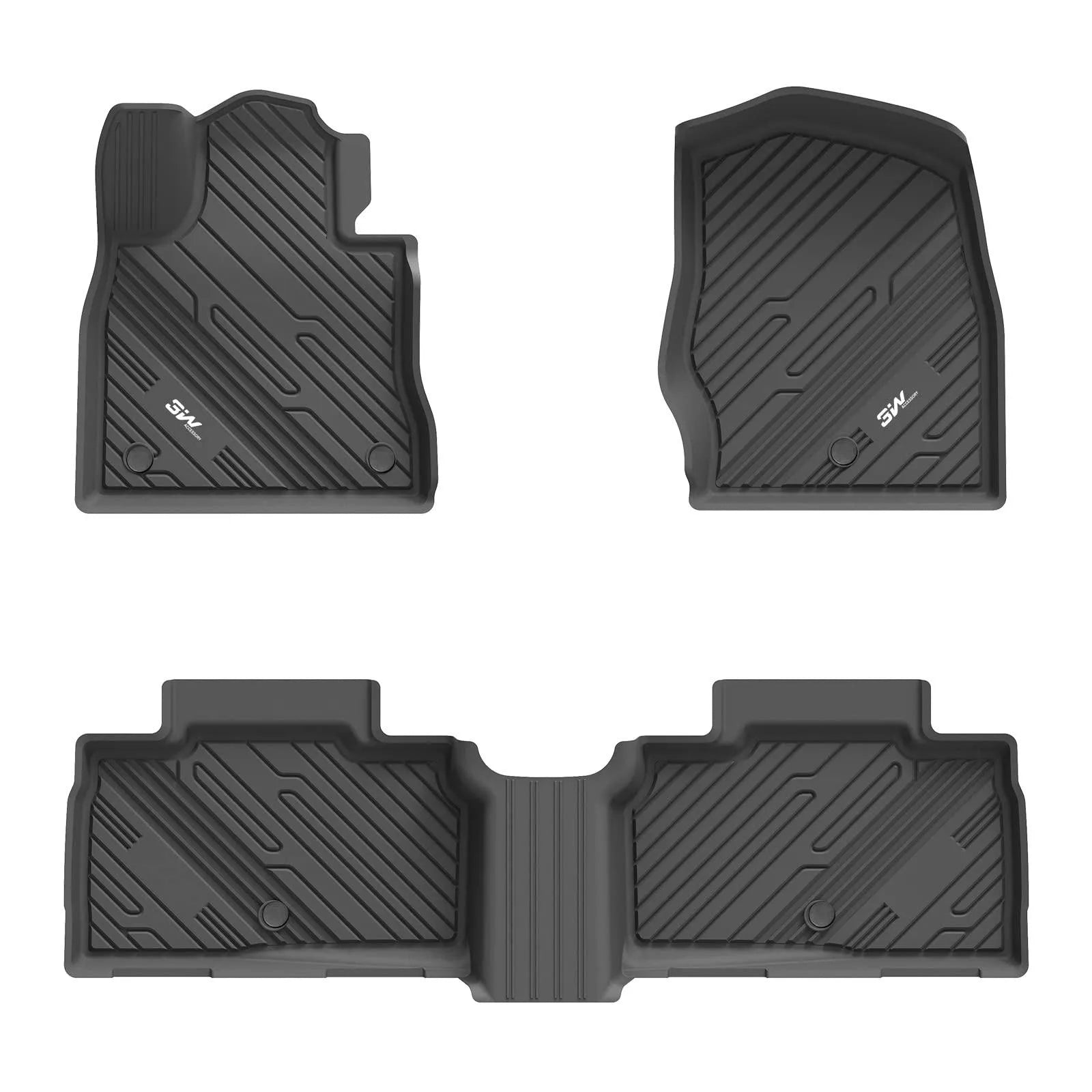 3W Ford Explorer 2020-2024 Floor Mats 7-Seat (Includes Hybrid) TPE Material & All-Weather Protection Vehicles & Parts 3Wliners 2020-2024 7 Seat Explorer 2020-2024 1st&2nd Row Mats
