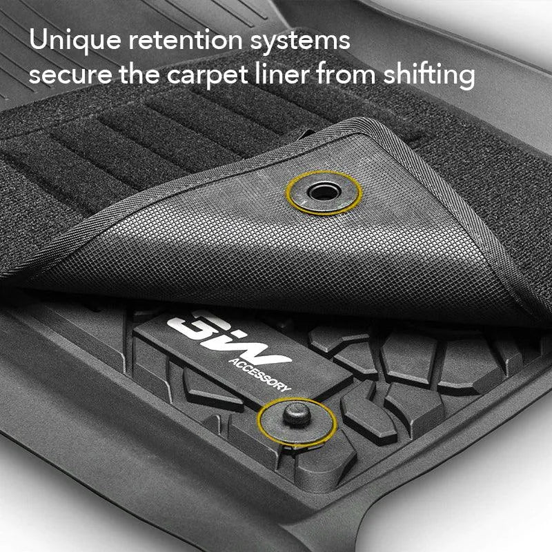 3W Ford Explorer 2020-2024 Floor Mats 7-Seat (Includes Hybrid) TPE Material & All-Weather Protection Vehicles & Parts 3Wliners   