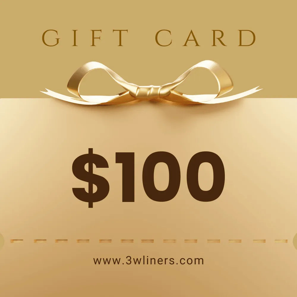3W Gift Cards  3Wliners $100.00  