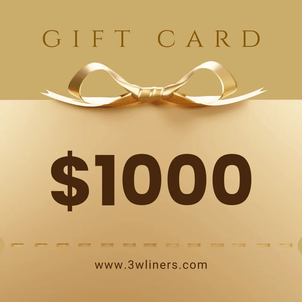 3W Gift Cards  3Wliners $1000  