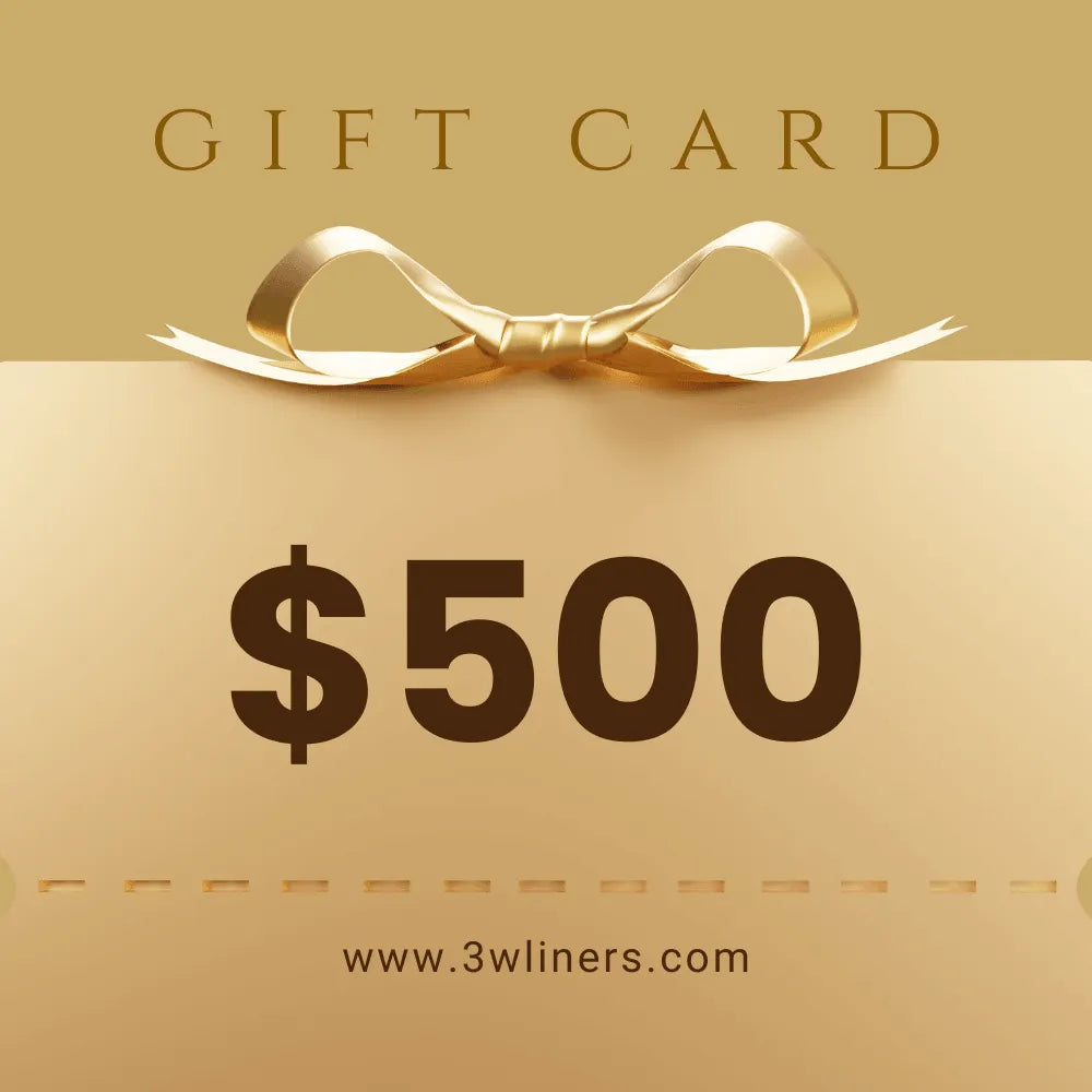 3W Gift Cards  3Wliners $500  