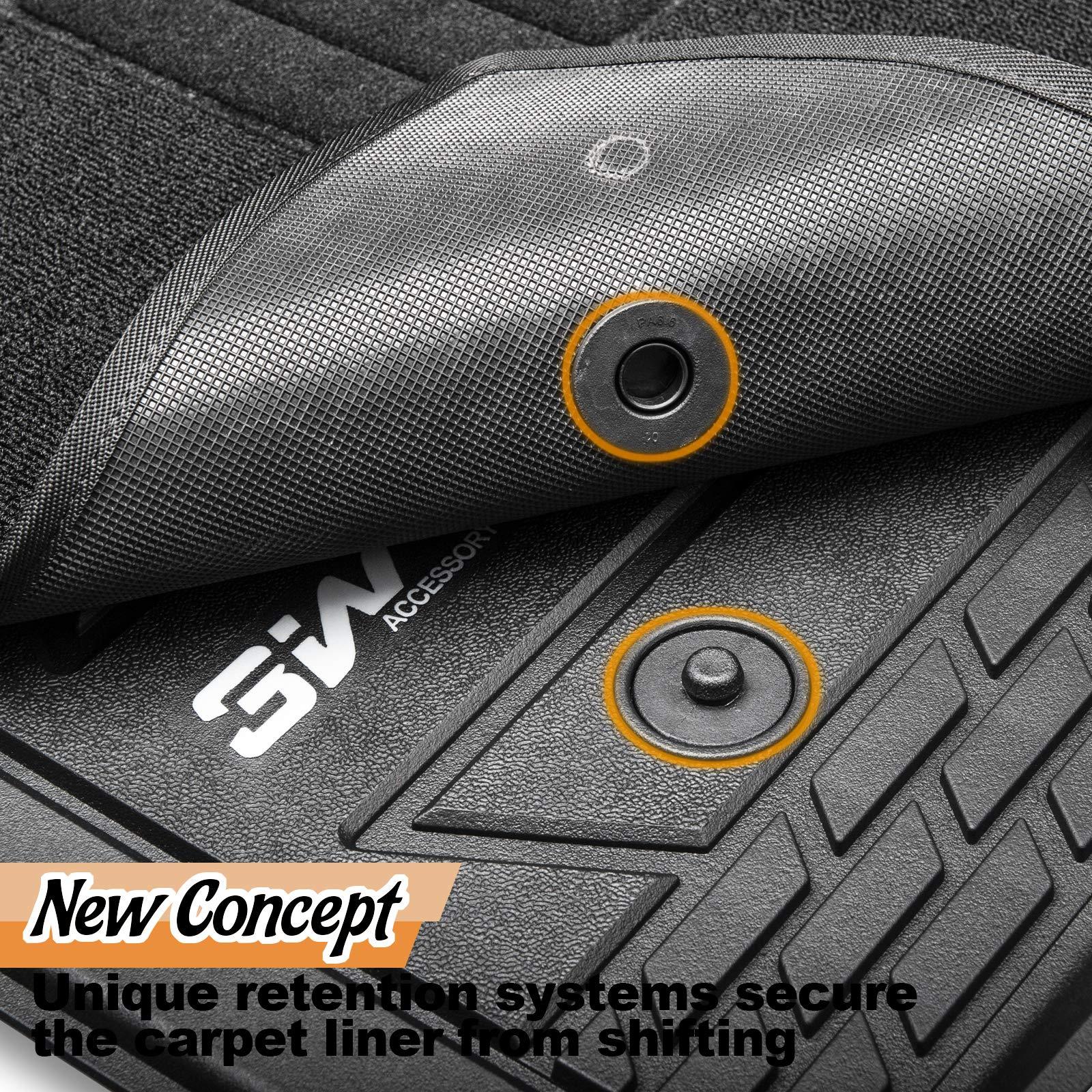3W Sierra/Sierra Denali 1500 2019-2024 & GMC Sierra 2500HD/3500HD 2020-2024 Crew Cab Floor Mats TPE Material & All-Weather Protection Vehicles & Parts 3Wliners   