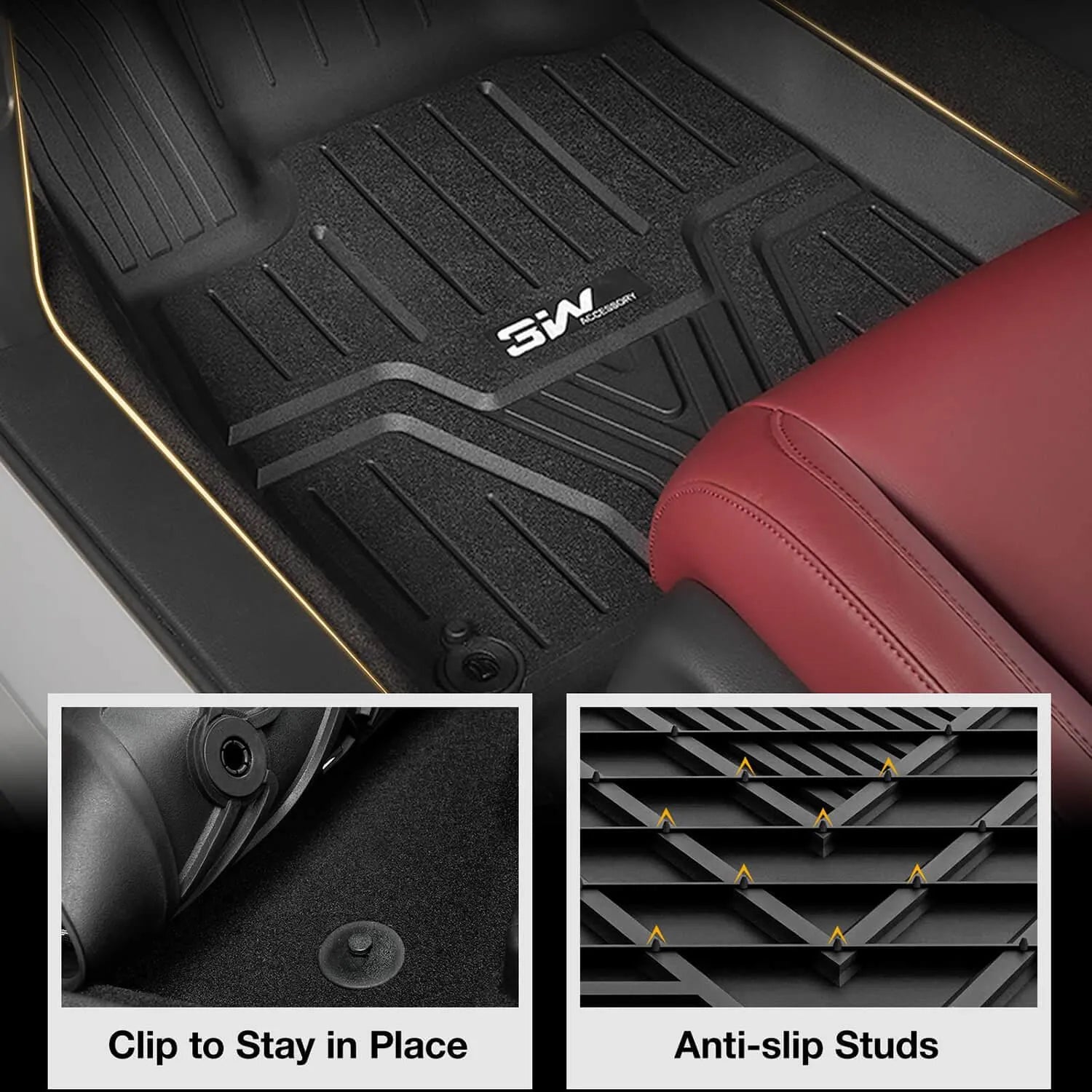 3W Honda Accord 2023-2024 Hatchback Coupe Sedan (Include Hybrid Model) Custom Floor Mats TPE Material & All-Weather Protection Vehicles & Parts 3Wliners   