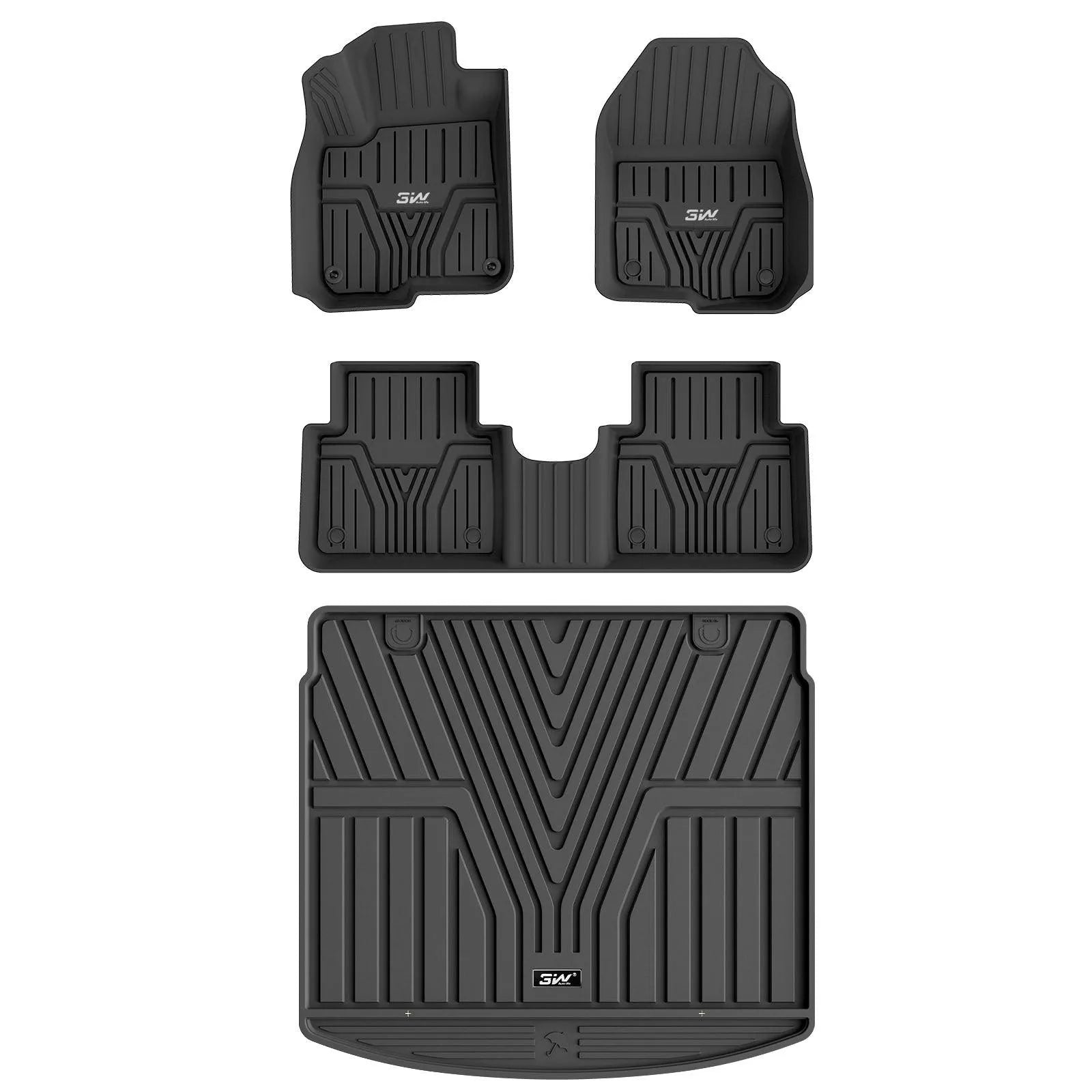 3W Honda CR-V 2017-2022 Floor Mats (Include Hybrid) / Trunk Mat (Non Hybrid) CRV Custom Mat TPE Material & All-Weather Protection Vehicles & Parts 3Wliners 2017-2022 CR-V  2017-2022 1st&2nd Row Mats+Trunk Mat