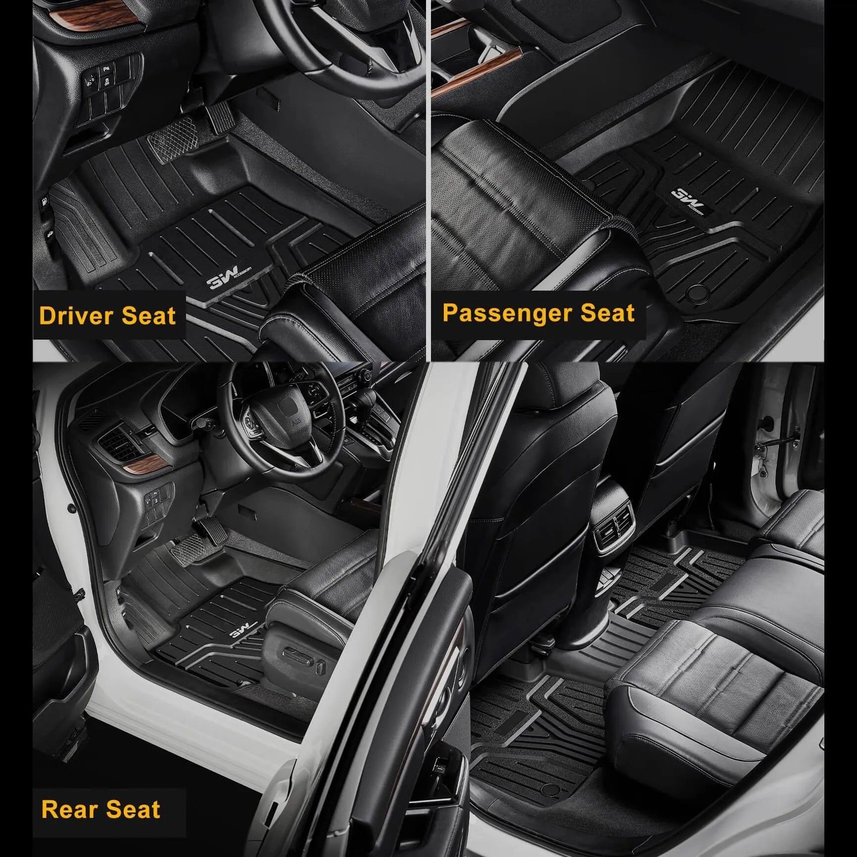 3W Honda CR-V 2017-2022 Floor Mats (Include Hybrid) / Trunk Mat (Non Hybrid) CRV Custom Mat TPE Material & All-Weather Protection Vehicles & Parts 3Wliners   