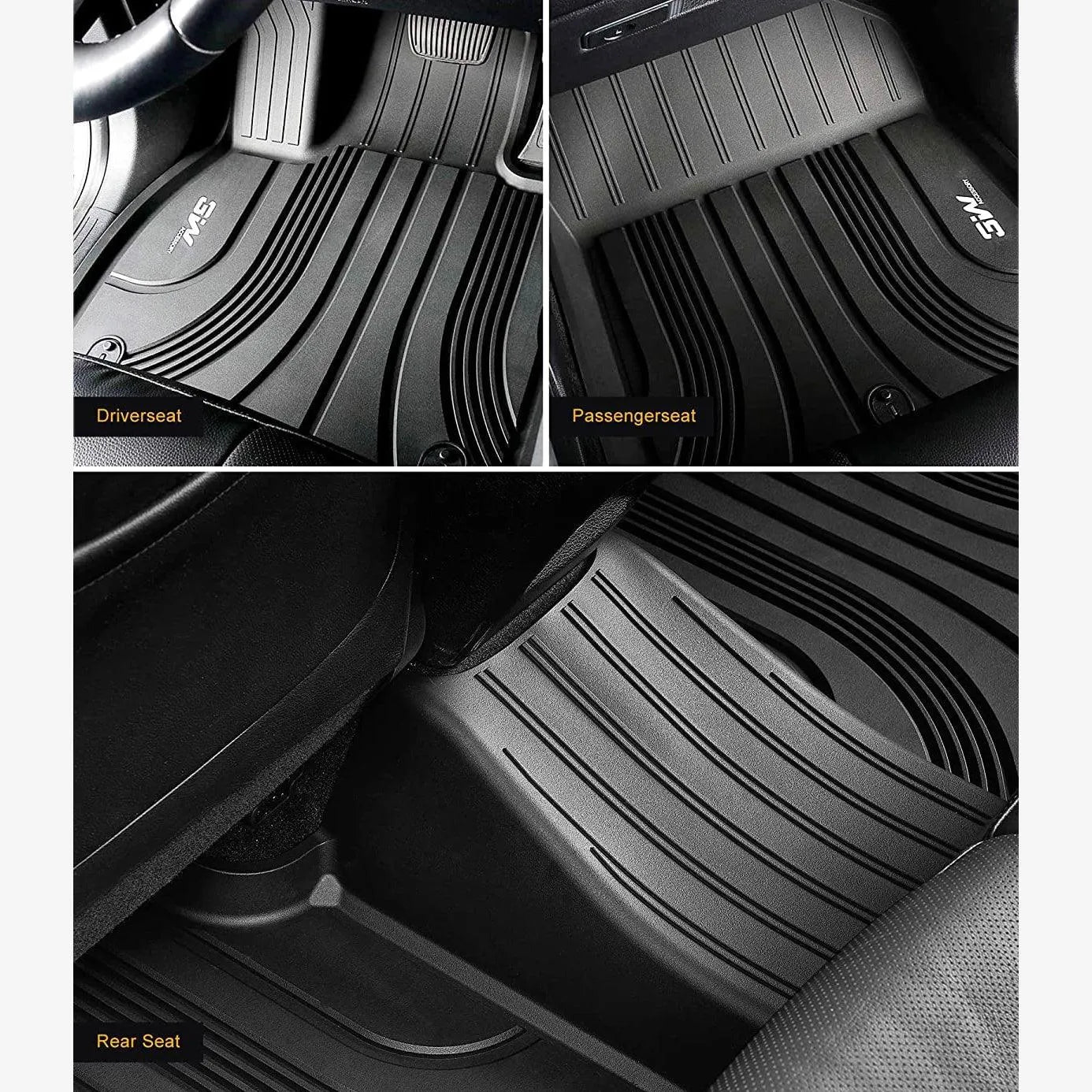 3W Hyundai Santa Fe 2021-2023 (Only for Hybrid) Custom Floor Mats TPE Material & All-Weather Protection Vehicles & Parts 3Wliners   
