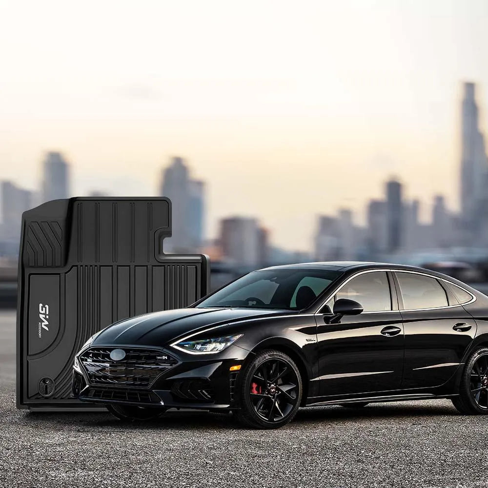 3W Hyundai Sonata 2020-2023 (Only for FWD Models) Custom Floor Mats TPE Material & All-Weather Protection Vehicles & Parts 3Wliners   