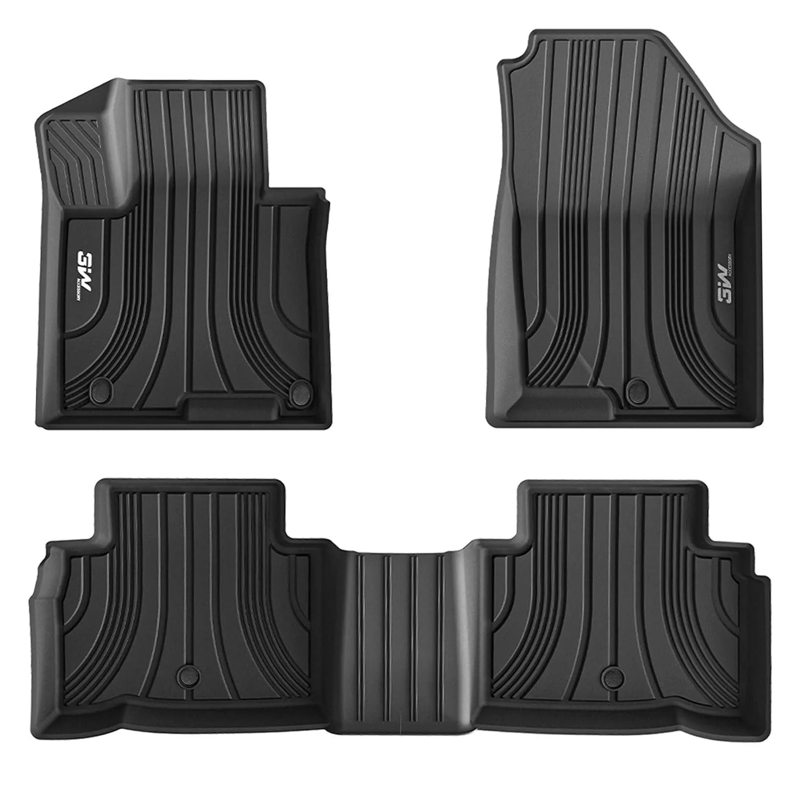 3W Hyundai Tucson 2022-2025 (Not for Hybrid) Custom Floor Mats TPE Material & All-Weather Protection Vehicles & Parts 3Wliners 2022-2025 Tucson 2022-2025 1st&2nd Row Mats