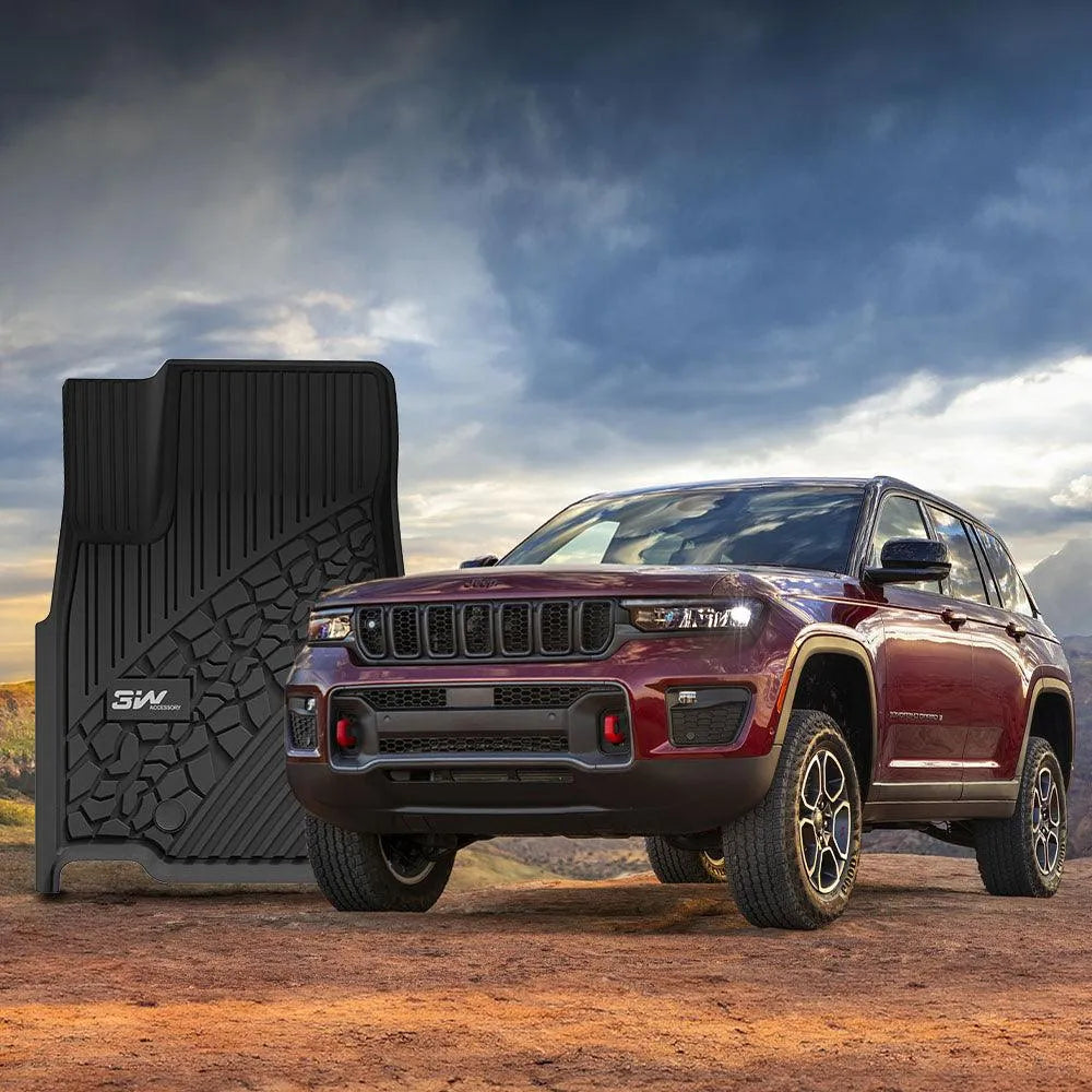 3W Jeep Grand Cherokee 2022-2024 (Non L or WK) Custom Floor Mats / Trunk Mat TPE Material & All-Weather Protection Vehicles & Parts 3Wliners   