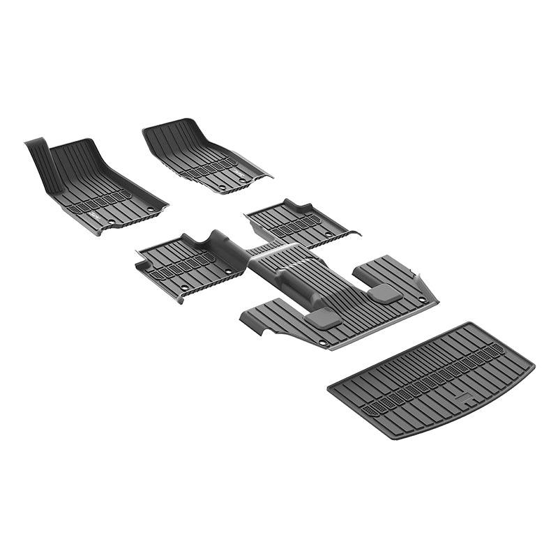 3W Jeep Grand Cherokee L 6 Seat 2021-2024 Custom Floor Mats / Trunk Mat TPE Material & All-Weather Protection Vehicles & Parts 3Wliners 2021-2024 6 Seat Grand Cherokee L 1st&2nd&3rd Row+Trunk Mat