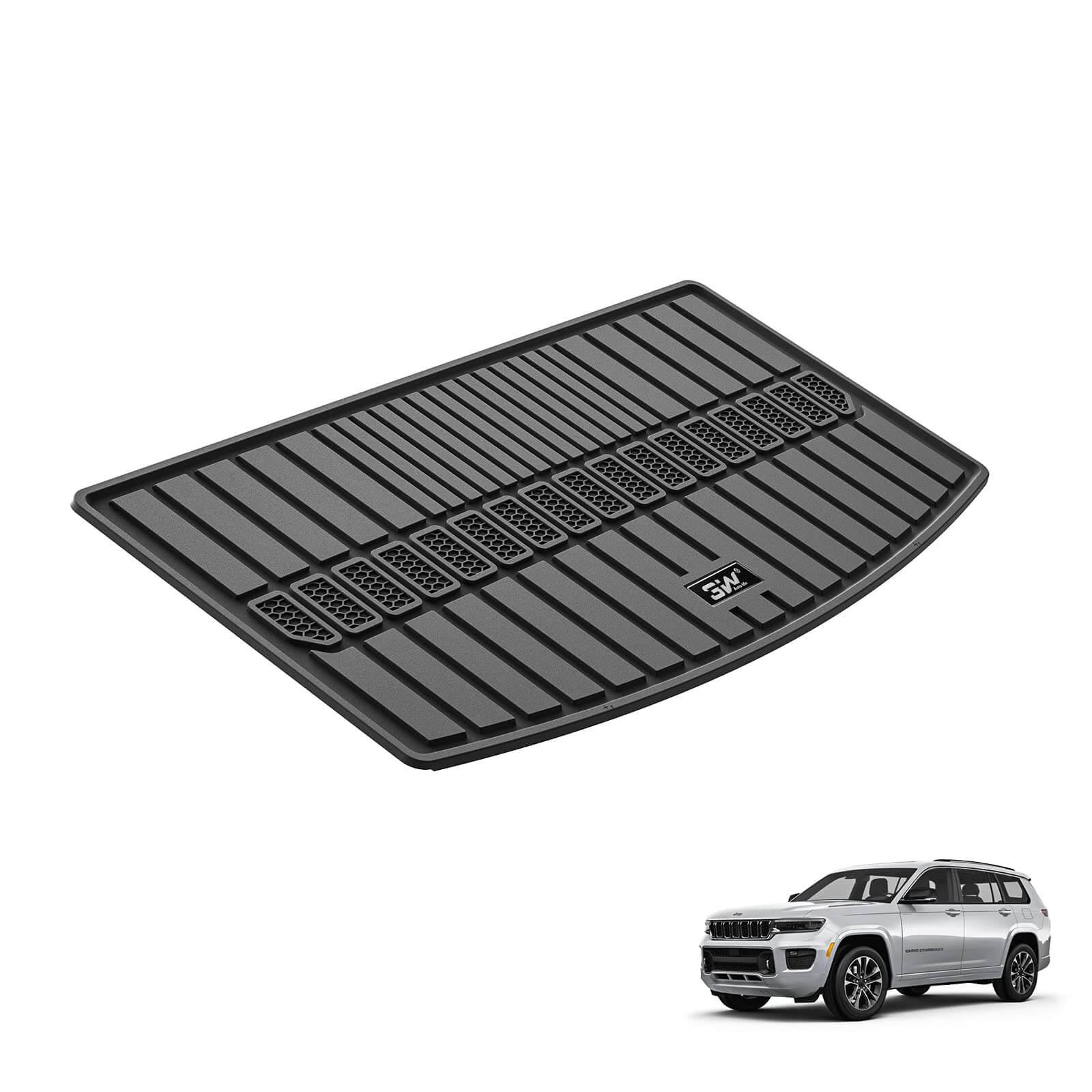 3W Jeep Grand Cherokee L 6 Seat 2021-2024 Custom Floor Mats / Trunk Mat TPE Material & All-Weather Protection Vehicles & Parts 3Wliners   