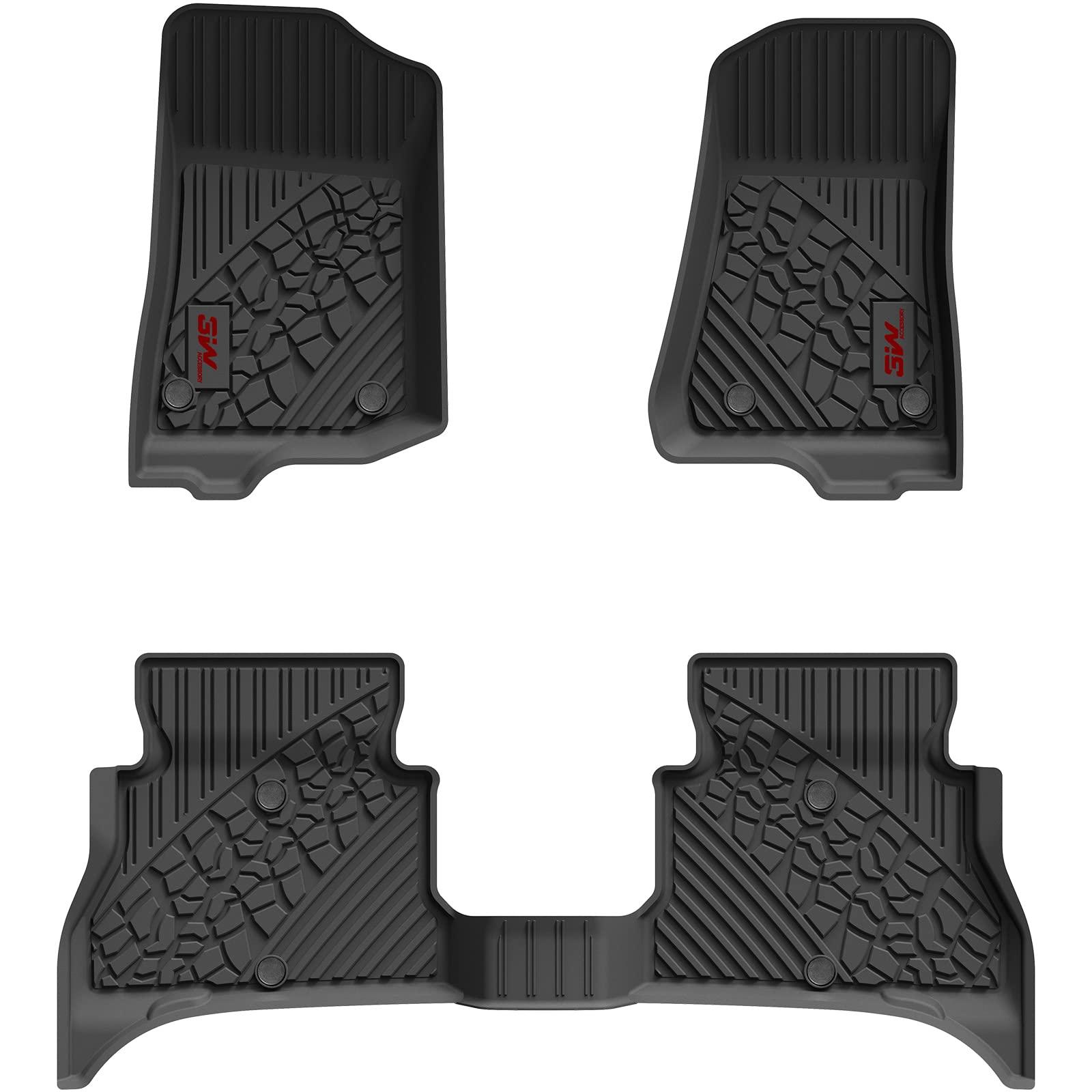 3W Jeep Wrangler 4XE Custom Floor Mats 2021-2024 Hybrid 4 Door TPE Material & All-Weather Protection Vehicles & Parts 3Wliners   