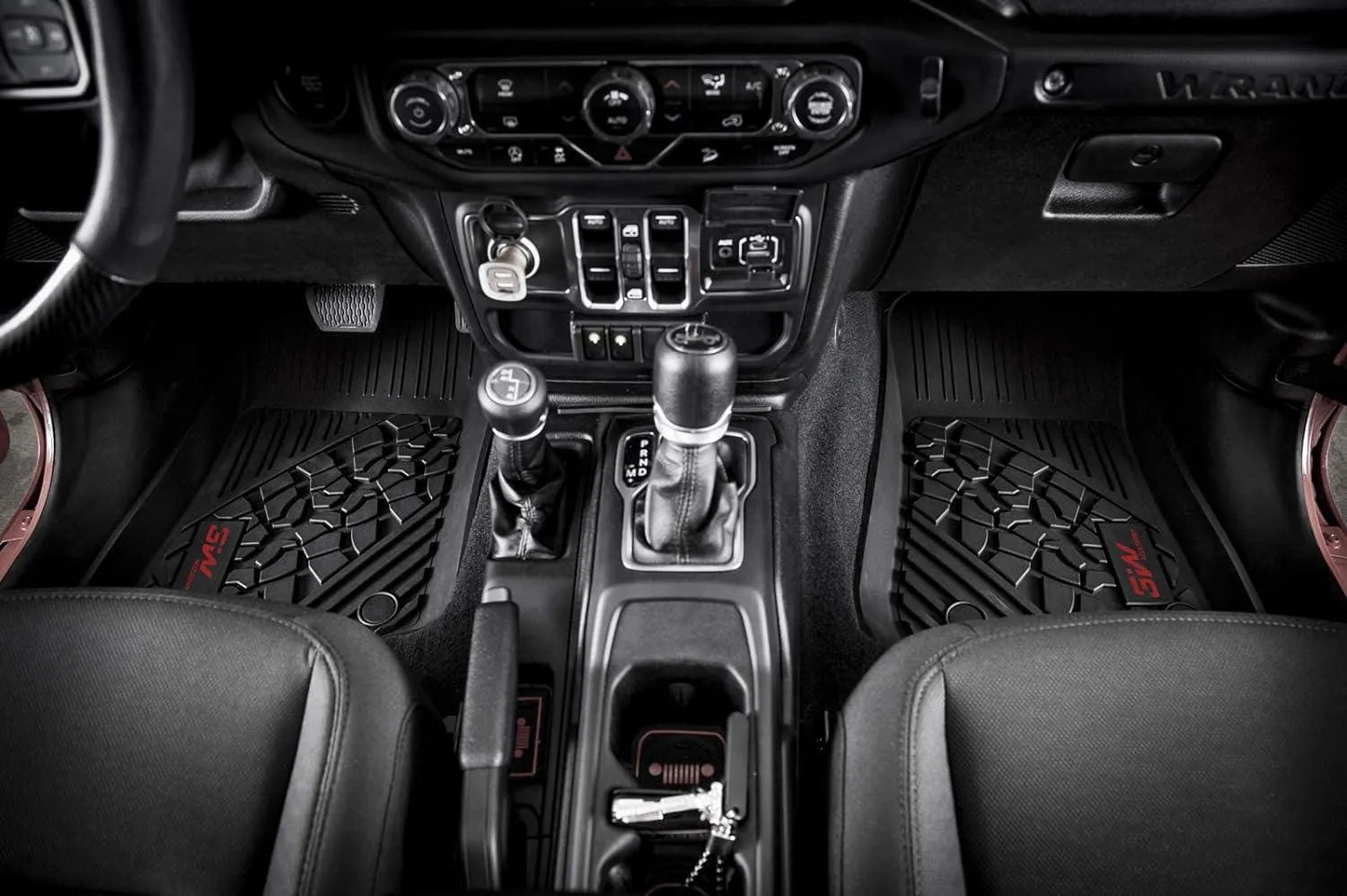 3W Jeep Wrangler 4XE Custom Floor Mats 2021-2024 Hybrid 4 Door TPE Material & All-Weather Protection Vehicles & Parts 3Wliners   