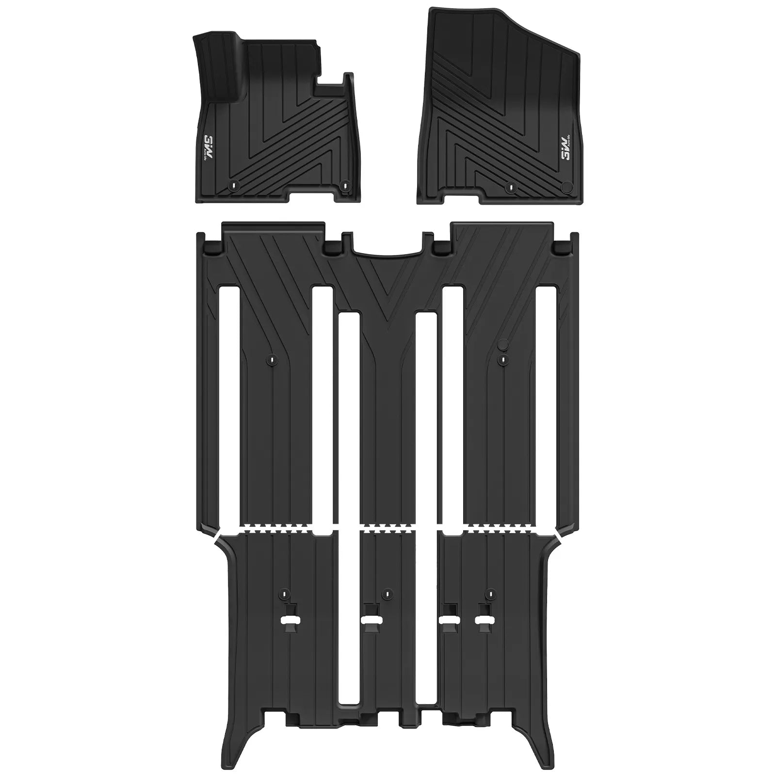 3W Thorex custom-fit TPE floor mats 3-piece set for 2022-2026 Kia Carnival 8 Seats (Gas models, Not for Hybrid), including 1st, 2nd, and 3rd row all-weather liners.