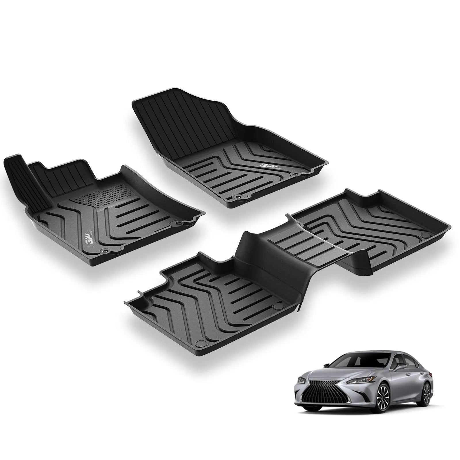 3W LEXUS ES 2019-2024 ES350 ES300h Custom Floor Mats TPE Material & All-Weather Protection Vehicles & Parts 3Wliners   