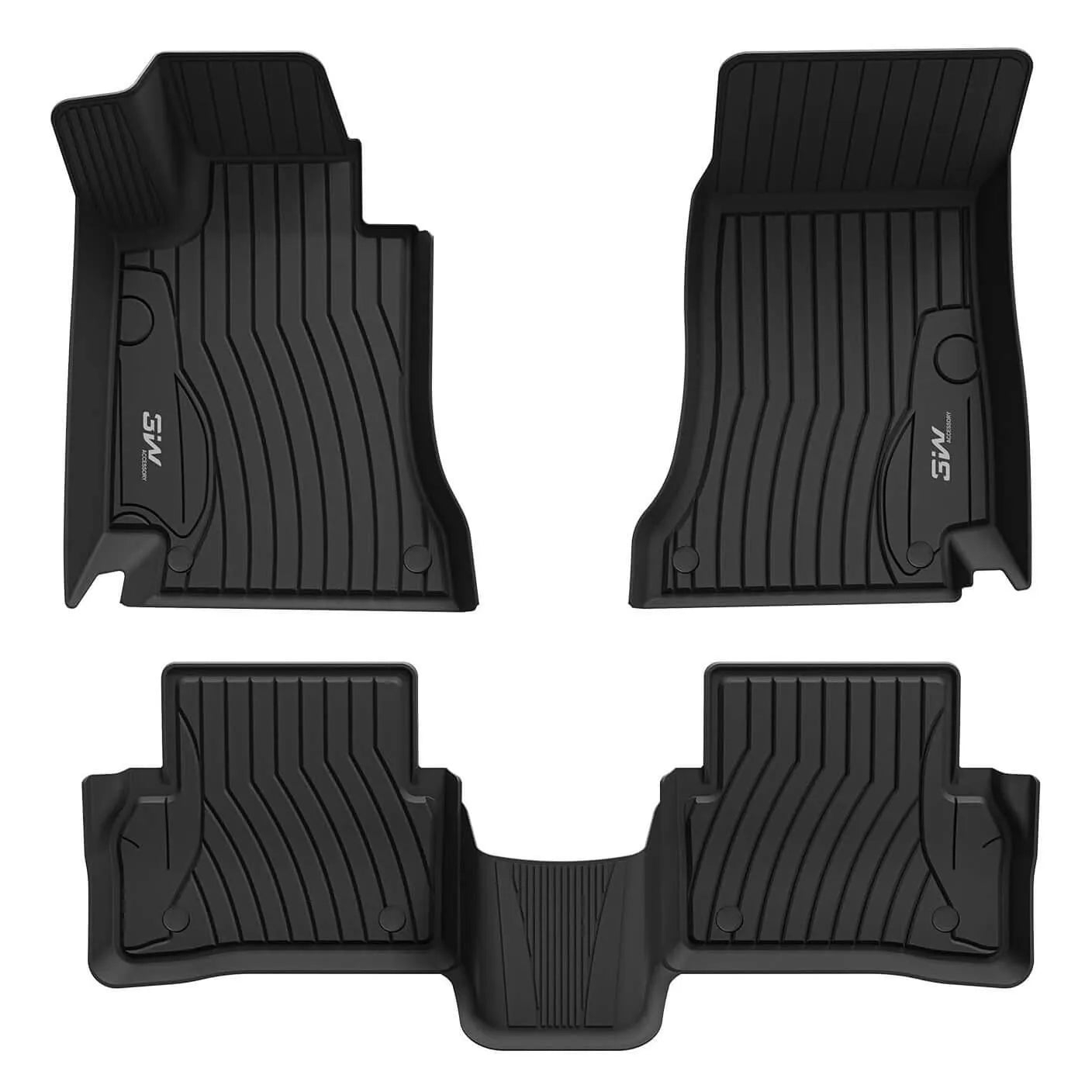 3W Mercedes-Benz C-Class 2015-2021 (for Sedan Only) Custom Floor Mats TPE Material & All-Weather Protection Vehicles & Parts 3Wliners 2015-2021 C-Class 2015-2021 1st&2nd Row Mats