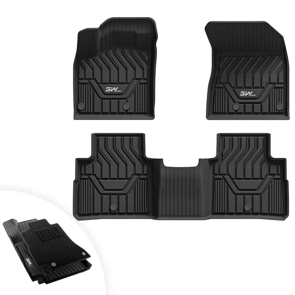3W Nissan Rogue 2021-2024 (NOT for Sport) Custom Floor Mats TPE Material & All-Weather Protection Vehicles & Parts 3Wliners   