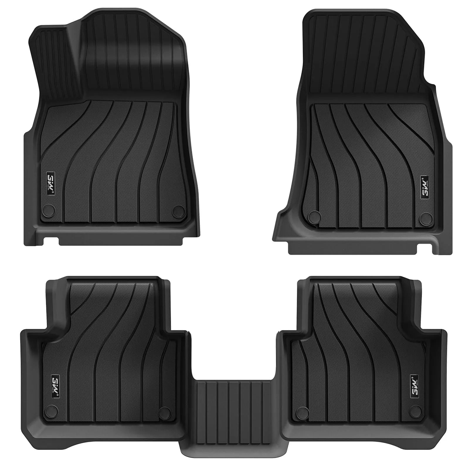 3W Porsche Cayenne 2019-2024 Custom Floor Mats TPE Material & All-Weather Protection Vehicles & Parts 3Wliners 2019-2024 Cayenne 2019-2024 1st&2nd Row Mats