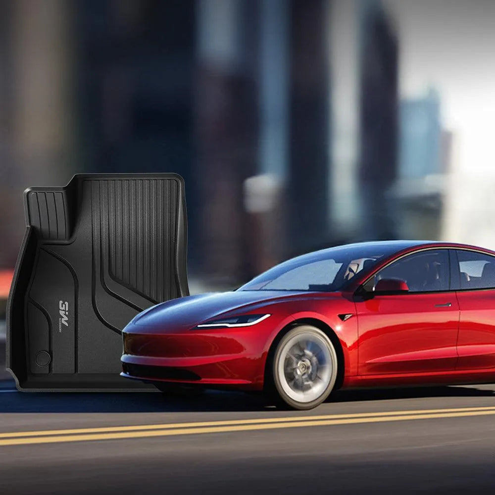 3W Tesla Model 3 2021-2023 Custom Floor Mats / Trunk Mats TPE Material & All-Weather Protection Vehicles & Parts 3Wliners   