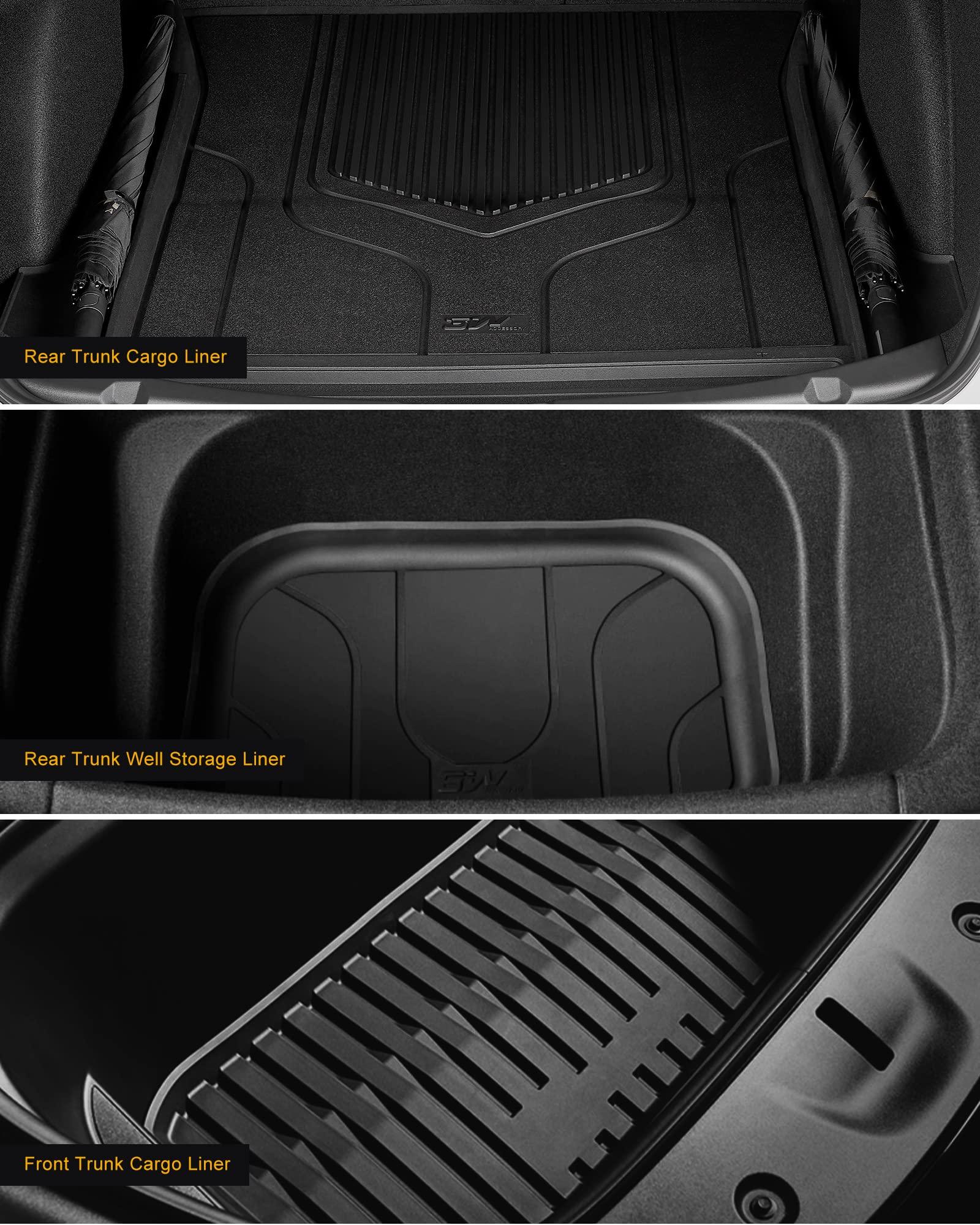 3W Tesla Model 3 2021-2023 Custom Floor Mats / Trunk Mats TPE Material & All-Weather Protection Vehicles & Parts 3Wliners   
