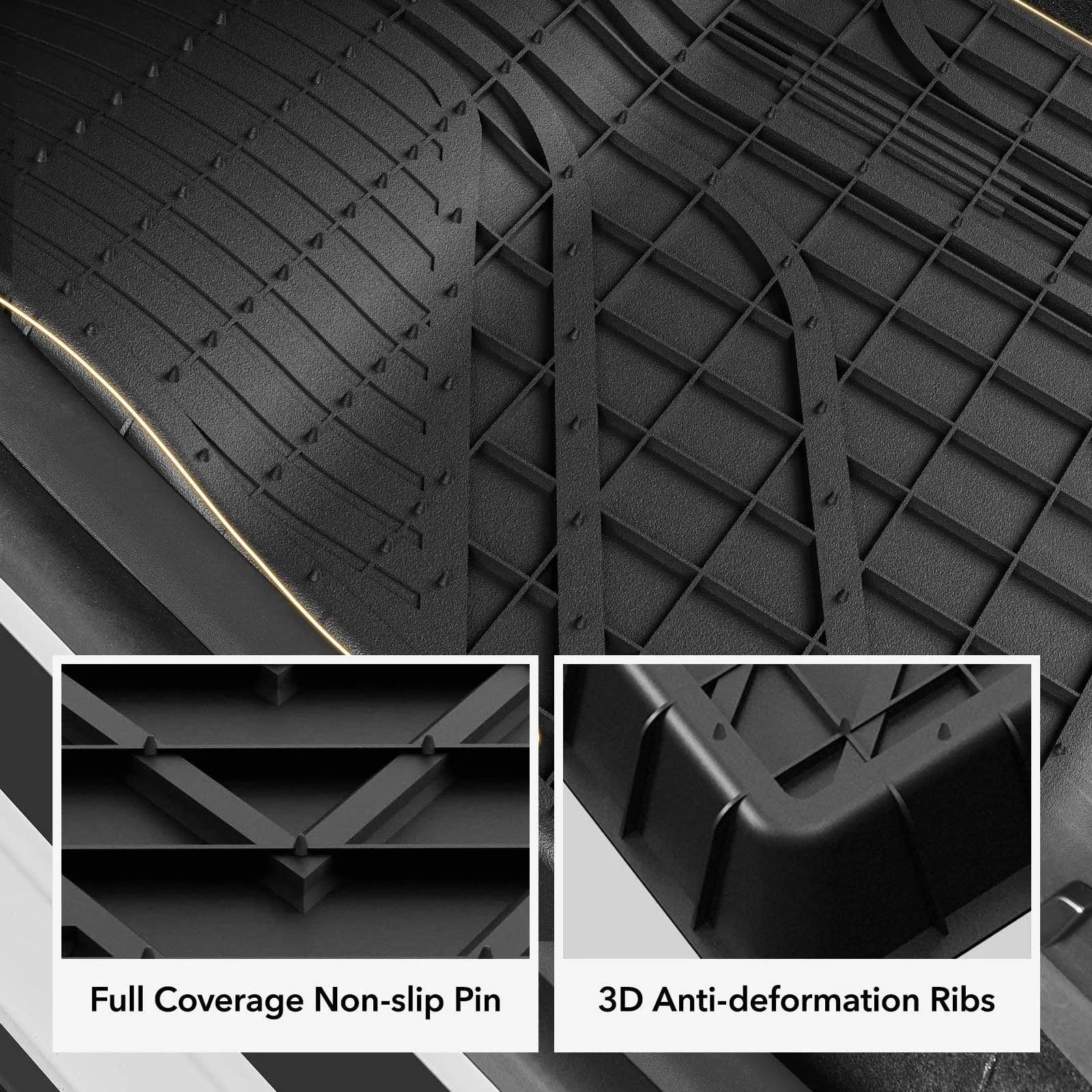 3W Tesla Model S 2022-2024 Custom Floor Mats & Trunk Mats TPE Material & All-Weather Protection Vehicles & Parts 3Wliners   