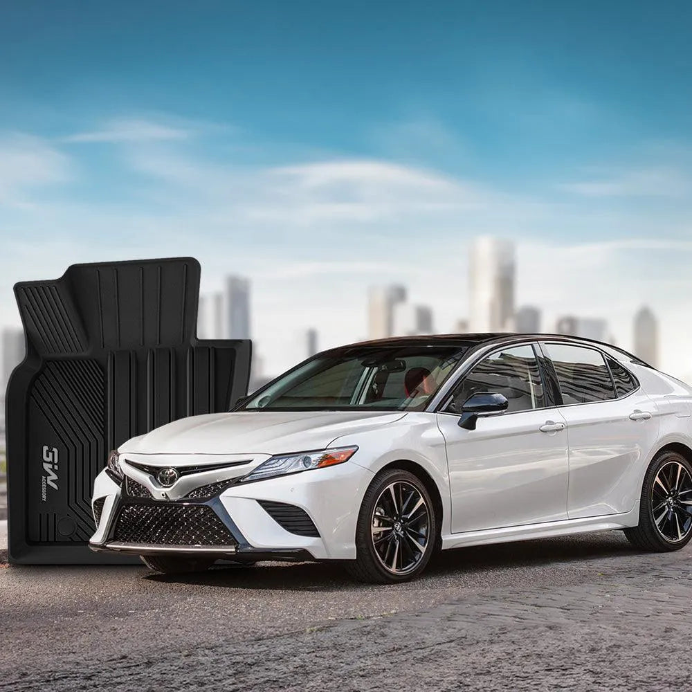 3W Toyota Camry 2018-2024 FWD (Not for Hybrid or AWD) Custom Floor Mats TPE Material & All-Weather Protection Vehicles & Parts 3Wliners   
