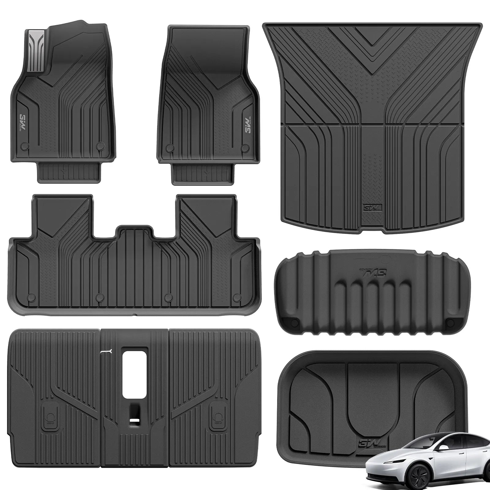 3W 2026-2027 Tesla Model Y Standard Floor & Trunk Mat Set Thorex™  All Weather Protection