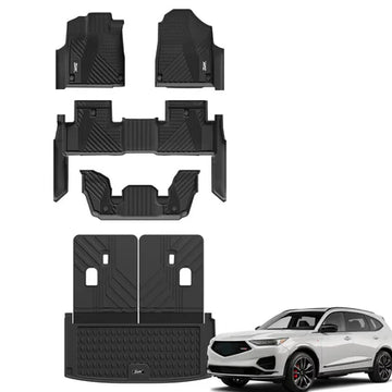 3W All-Weather TPE Floor Mats – 3-Piece Set For 2019-2026 Acura RDX (First & Second Row)