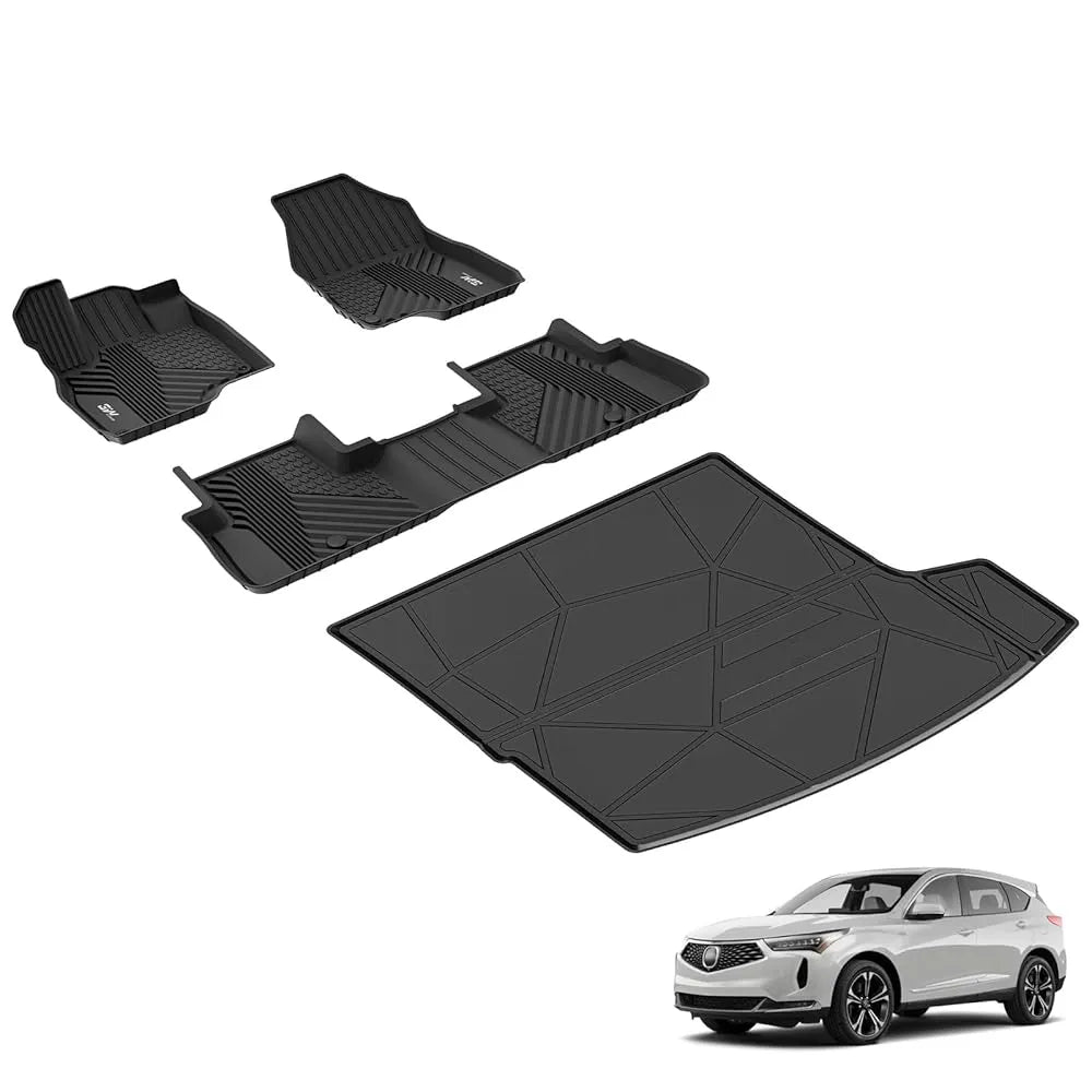 3W Acura RDX 2019-2024 Custom Floor Mats TPE Material & All-Weather Protection Vehicles & Parts 3Wliners   